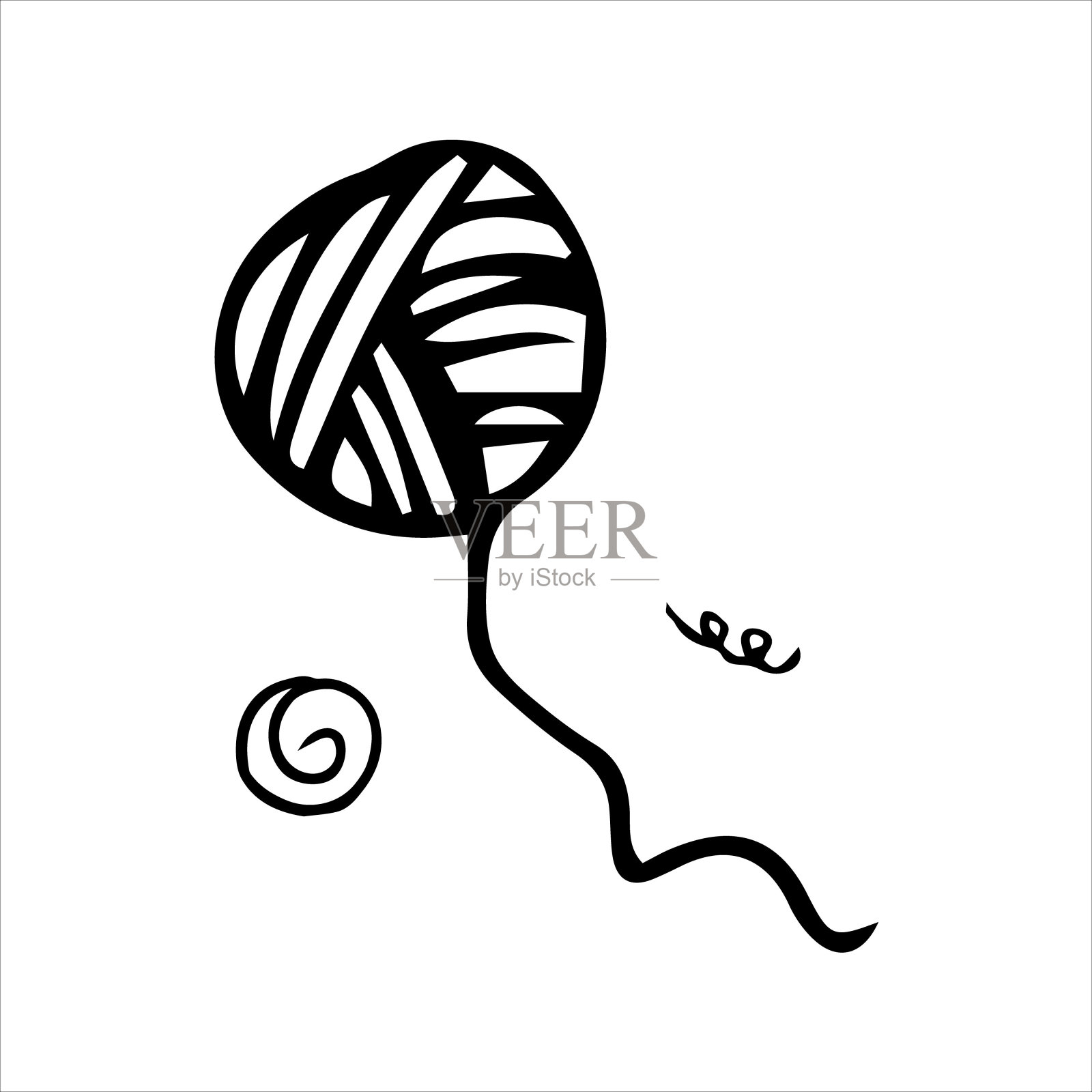 手绘线球，涂鸦元素插画图片素材