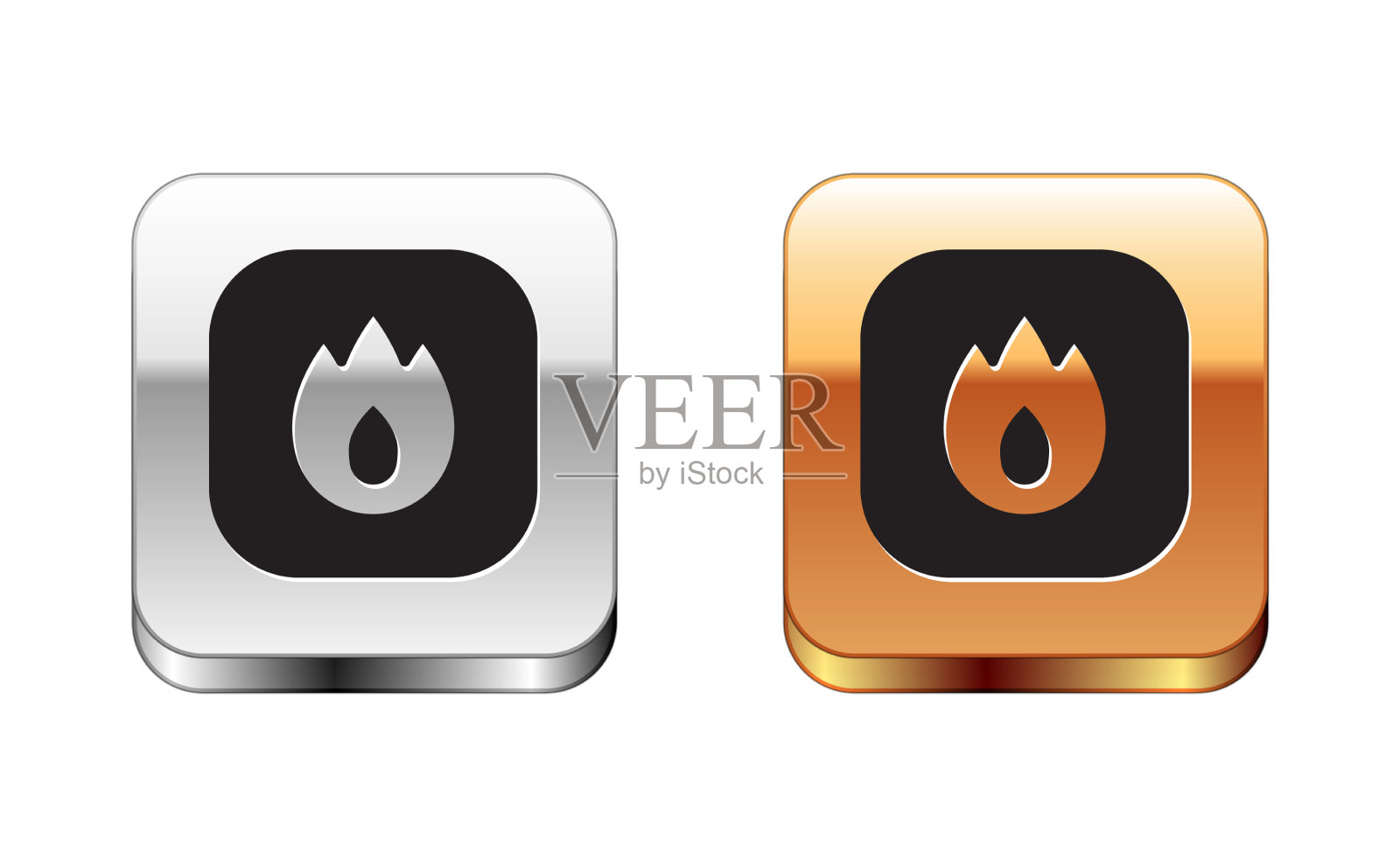 黑色火焰火焰图标孤立在白色背景图标素材