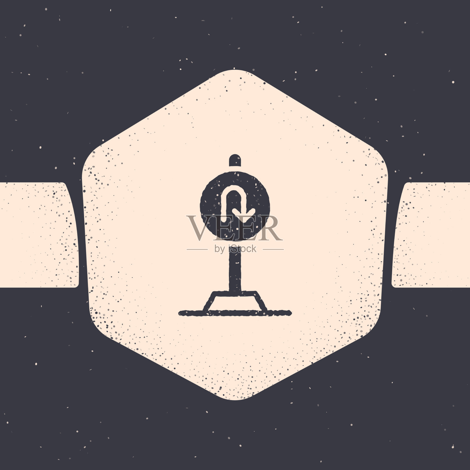 垃圾摇滚返回道路图标孤立的灰色插画图片素材