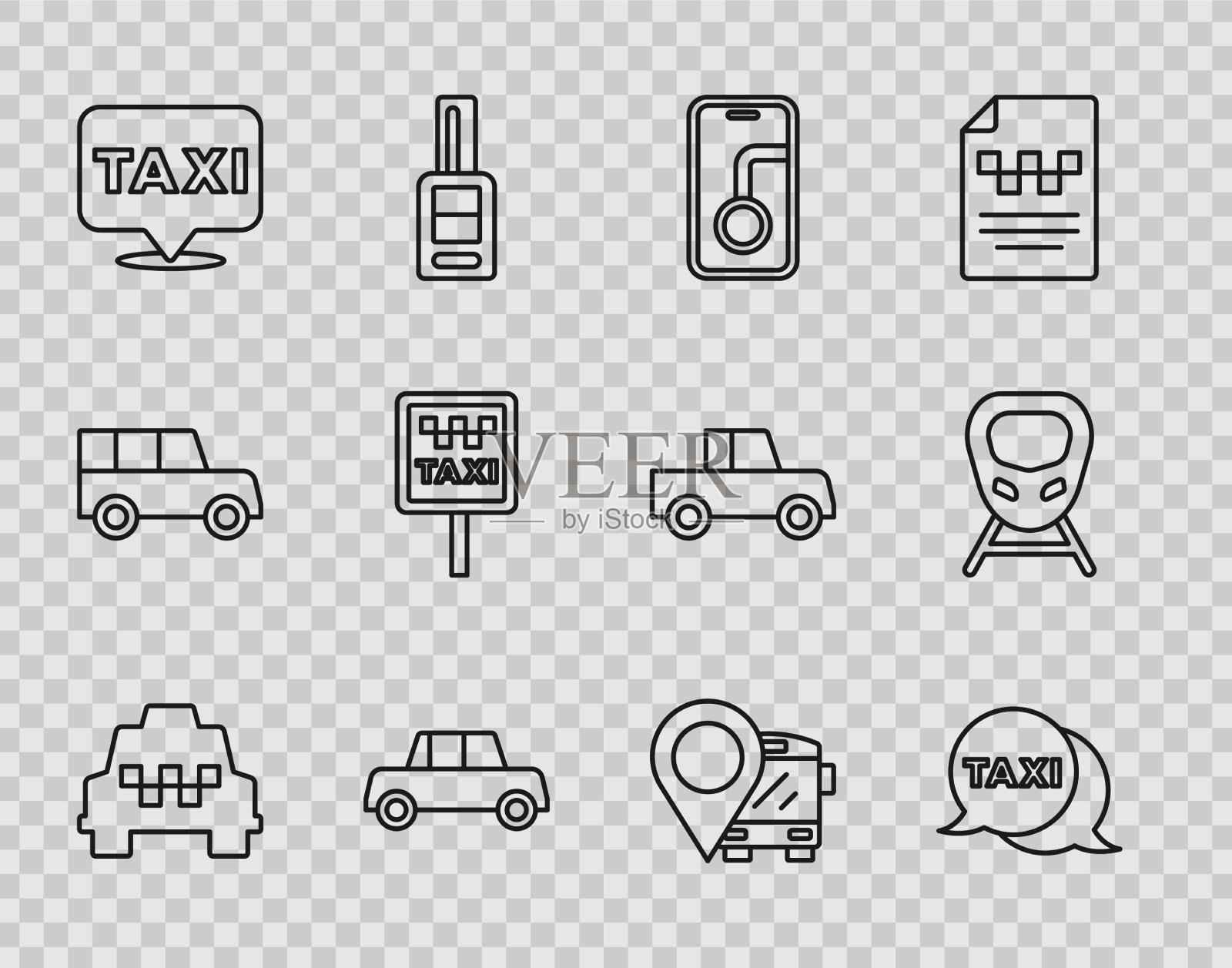 设置专线出租车呼叫电话服务城市图标素材