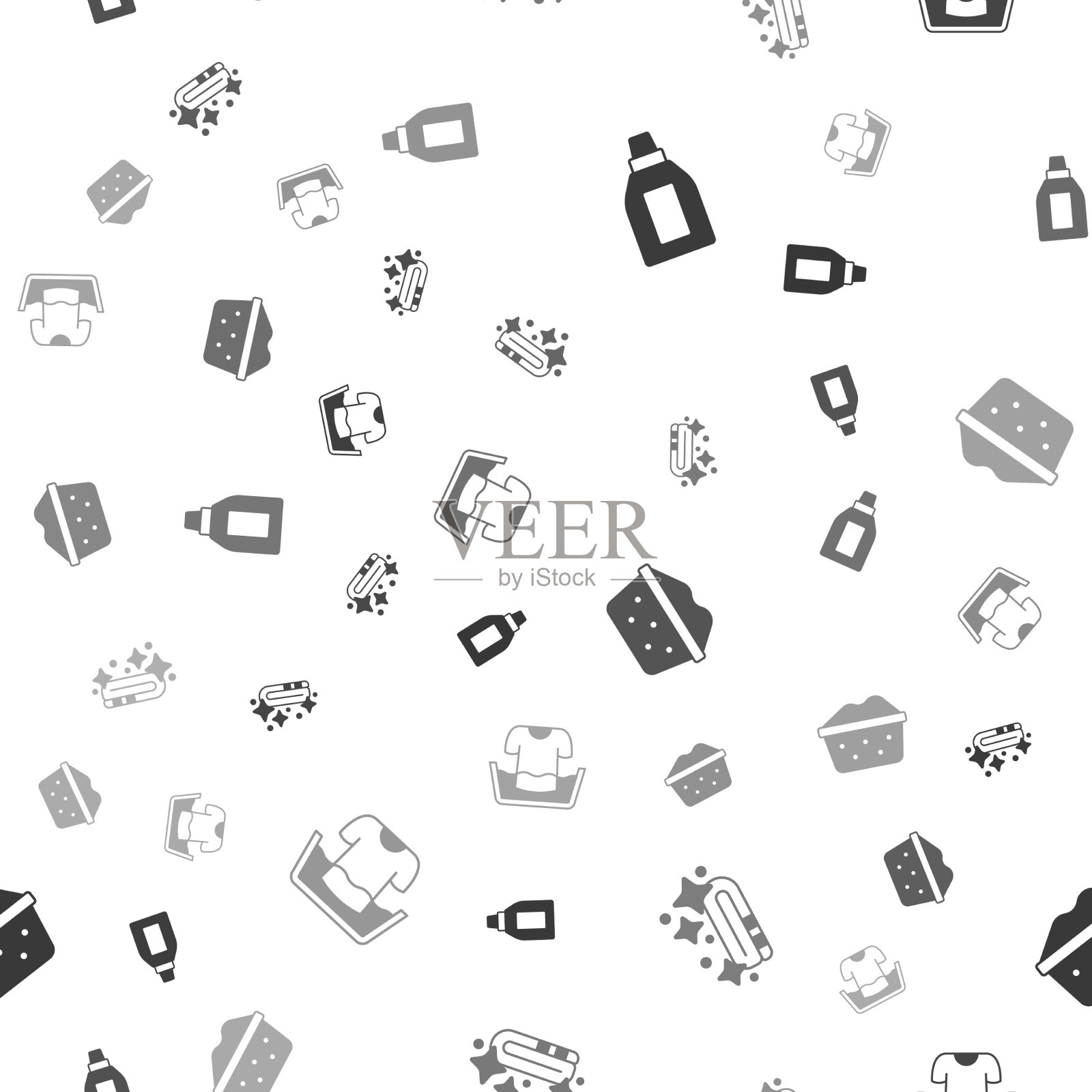 设置瓶为清洁剂毛巾堆叠盆图标素材