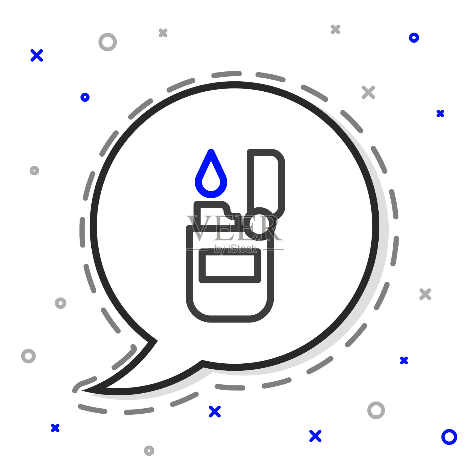 线打火机图标孤立在白色背景插画图片素材