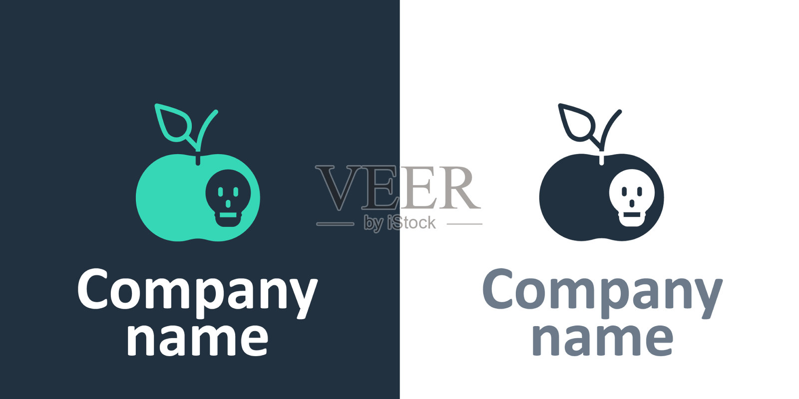 标志中毒苹果图标孤立在白色图标素材