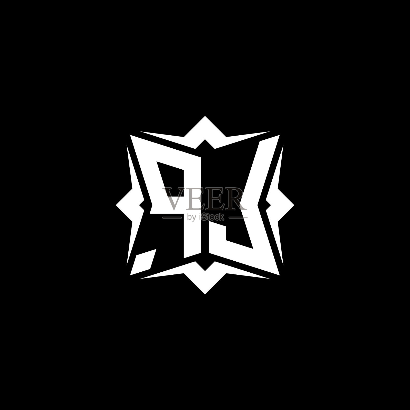 Pl标志字母组合几何现代设计插画图片素材