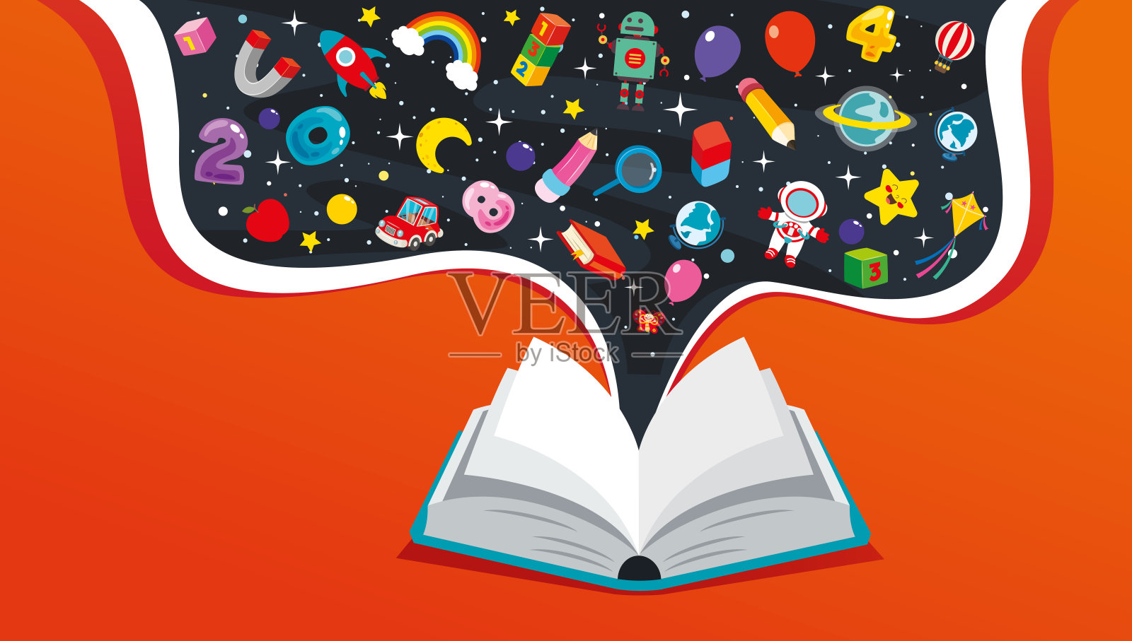 教育理念与学习用品插画图片素材