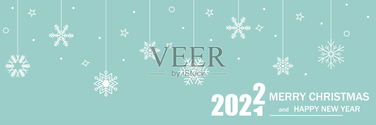 圣诞快乐，恭贺新禧。贺卡与圣诞树和暴风雪。白色文本。矢量插图。每股收益10插画图片素材