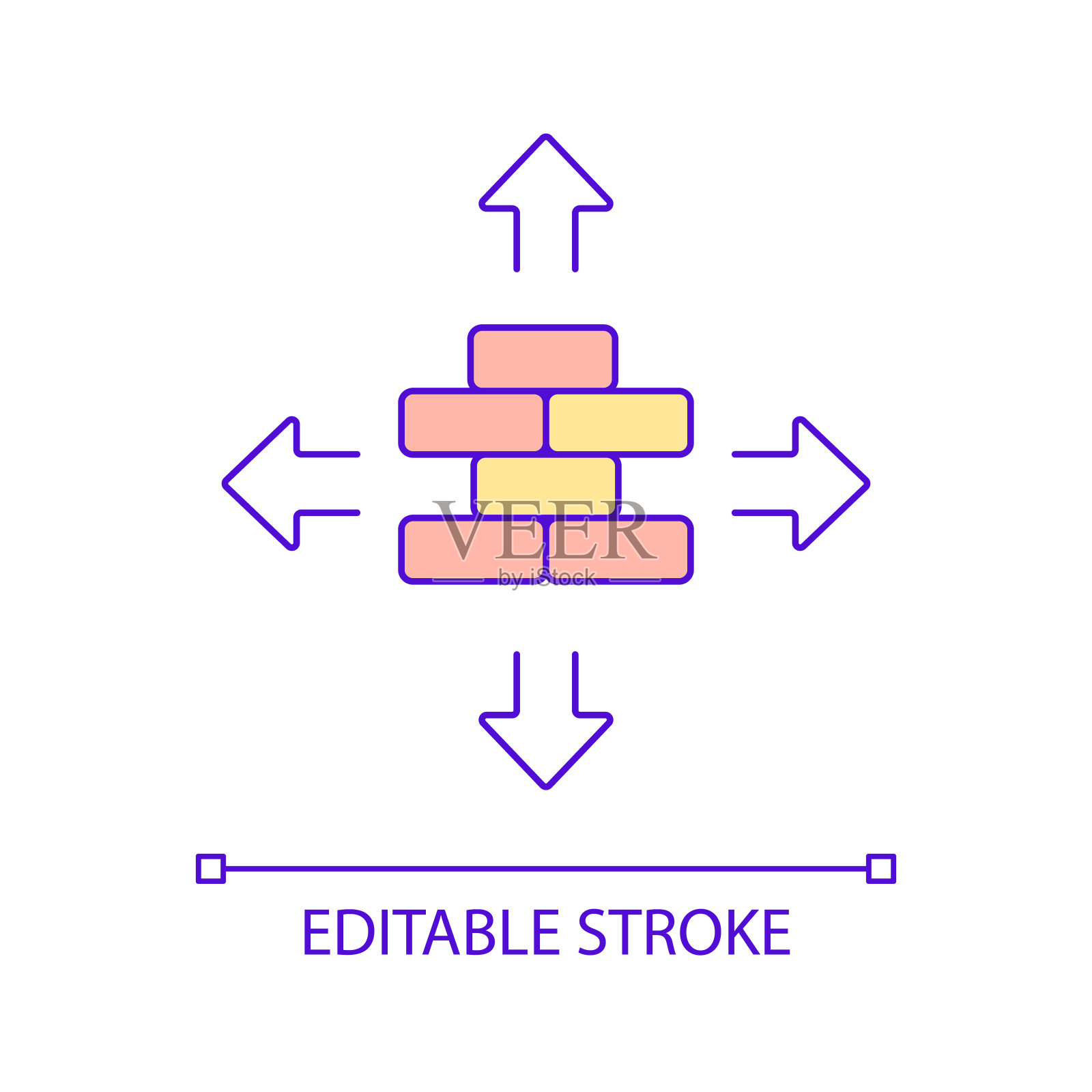 建筑材料分布RGB彩色图标插画图片素材