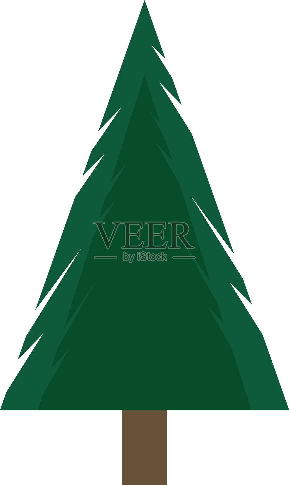 松树冬季植物插画图片素材