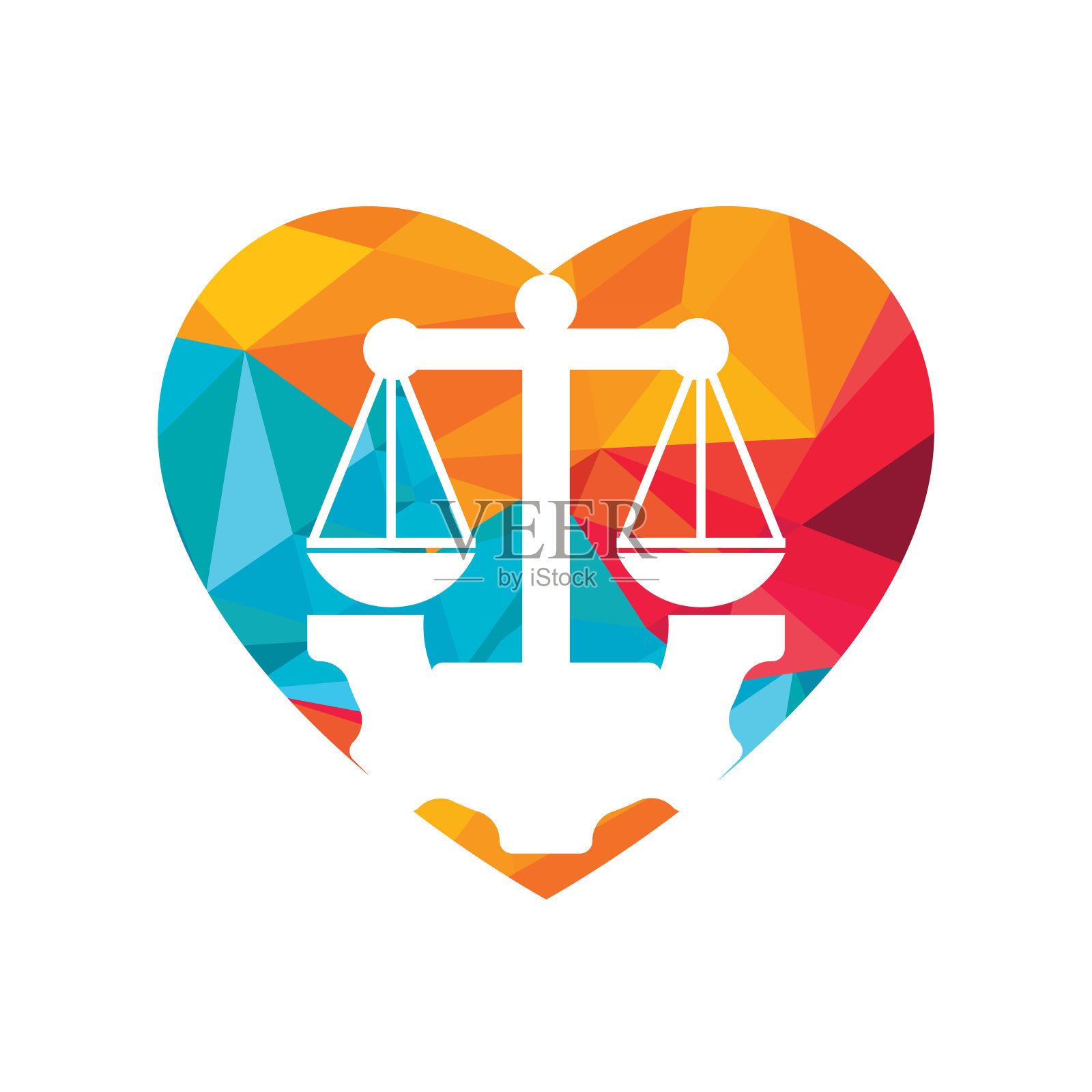 向量工业律师事务所标志设计理念。插画图片素材