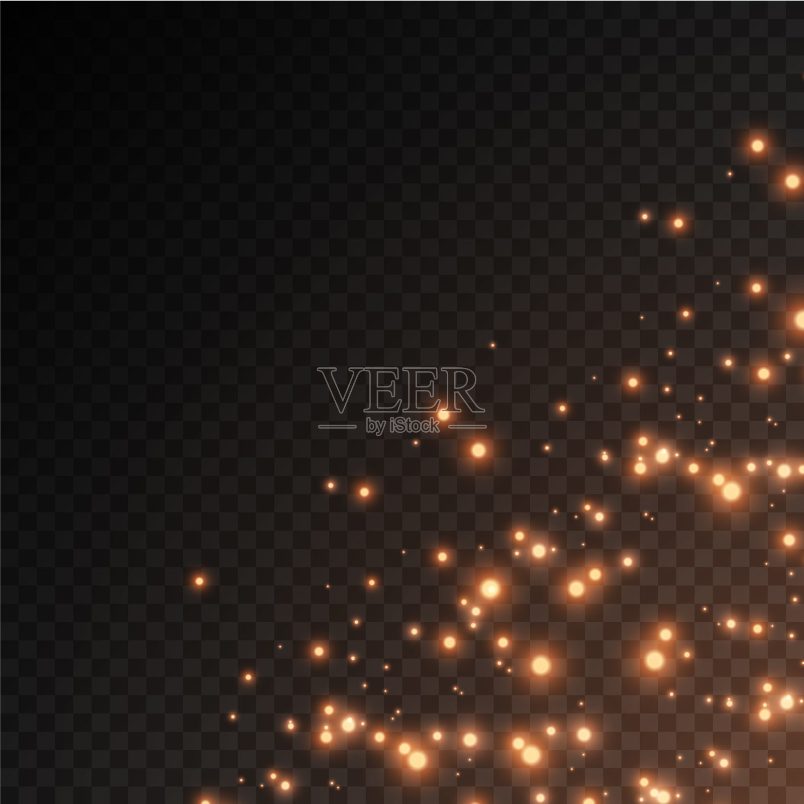 尘埃火花，红星特殊光效。插画图片素材