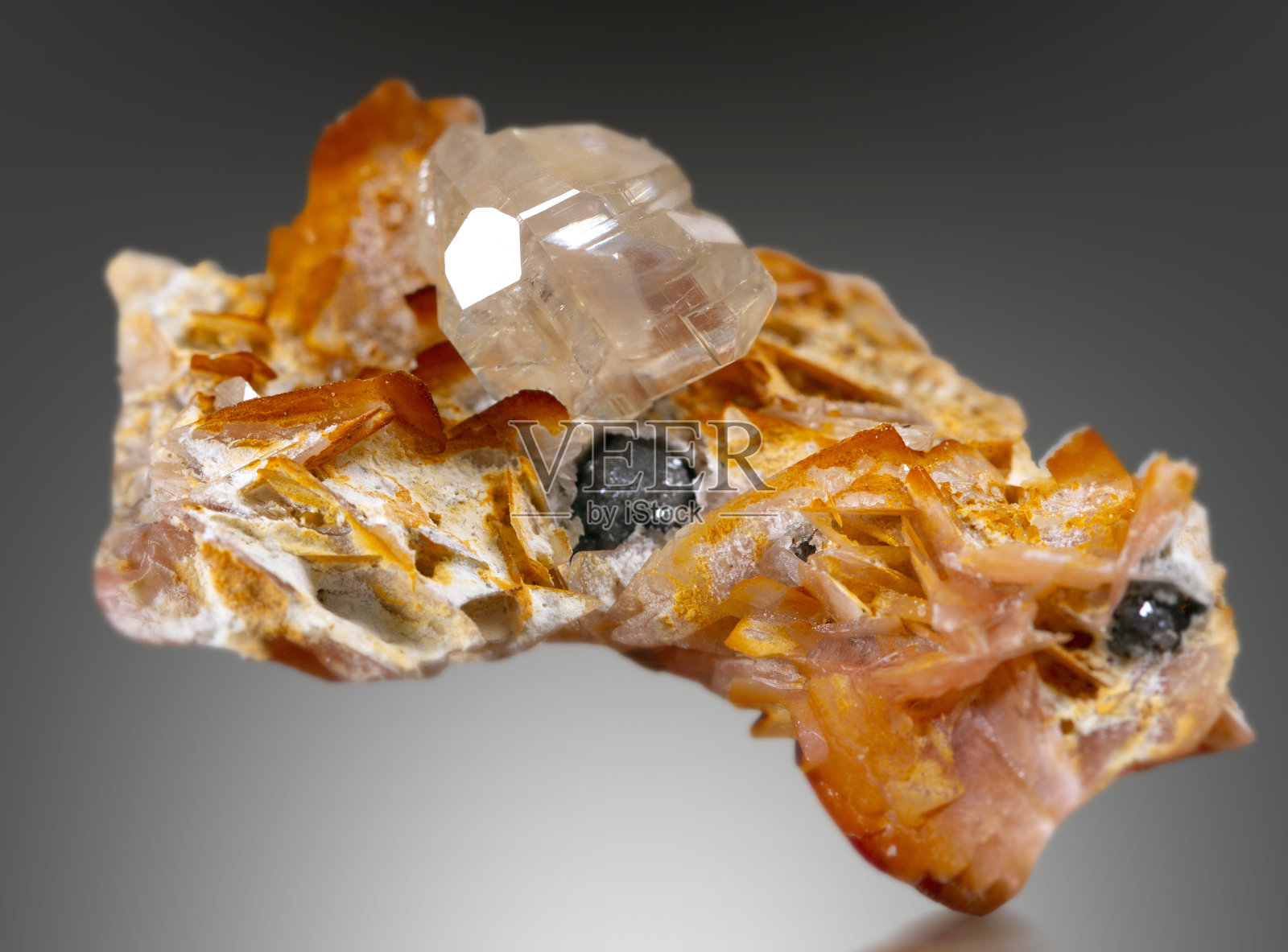 Cerrusite矿物标本石头岩石地质宝石晶体照片摄影图片