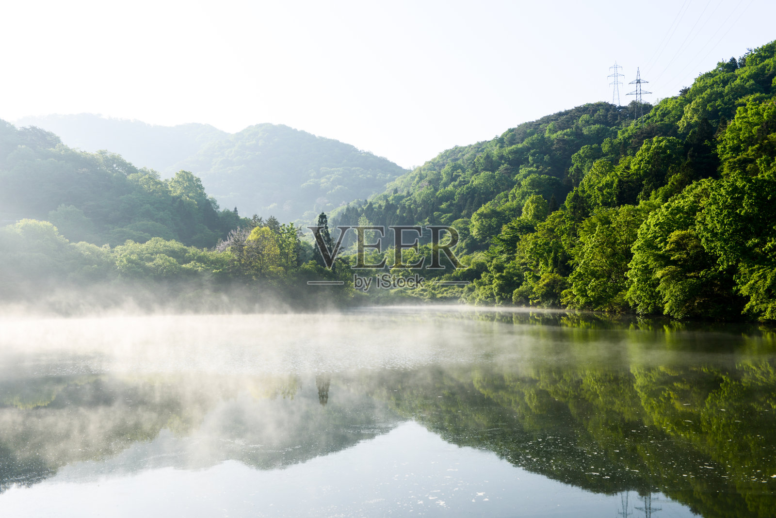 晨景Seryangji，和顺与水雾照片摄影图片