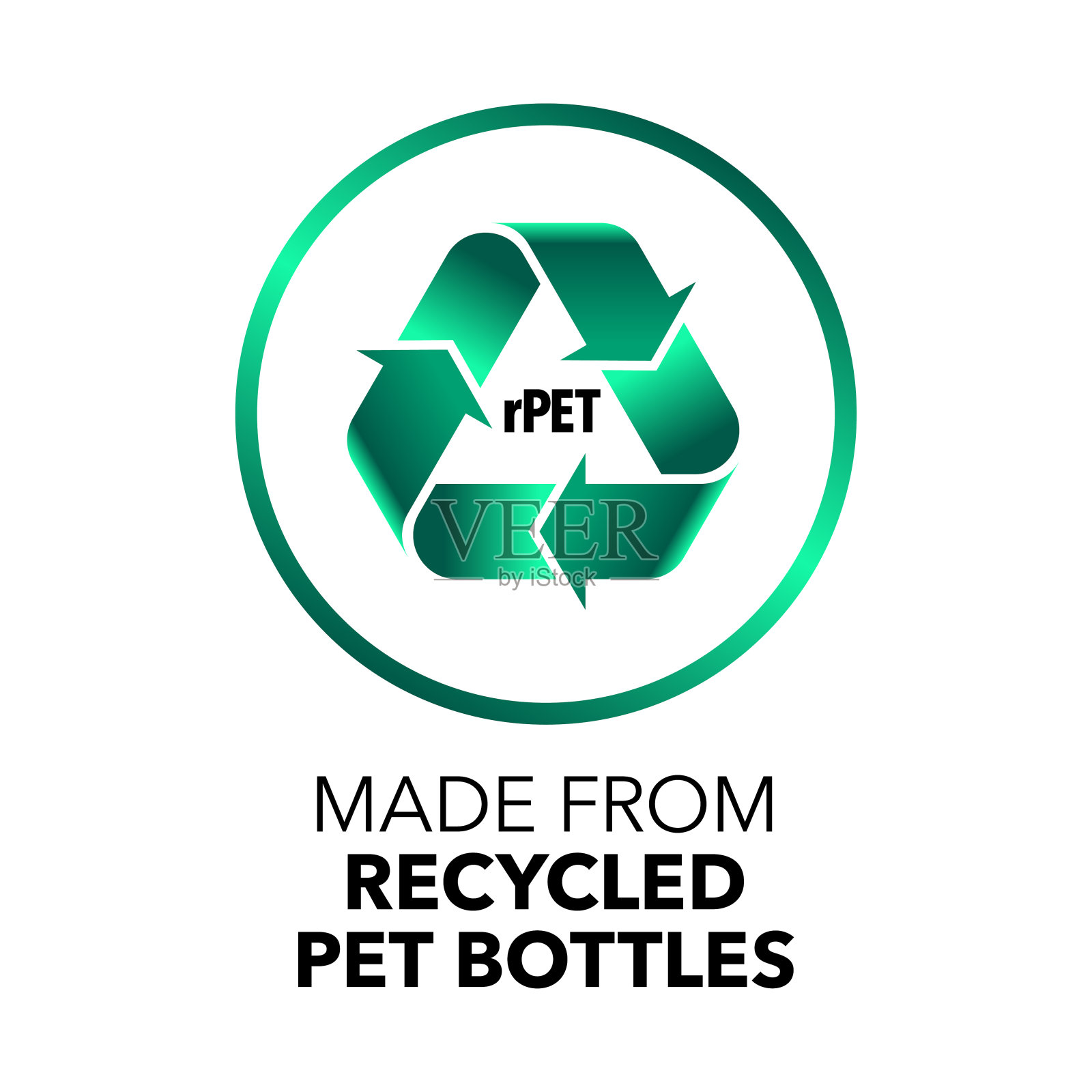 由100%回收材料矢量图标标志徽章插画图片素材