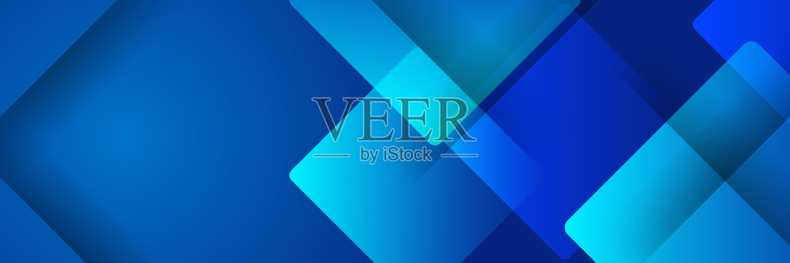 抽象几何深海军蓝旗帜背景。数字技术业务三维展示抽象背景。抽象的蓝色横幅与梯度形状插画图片素材