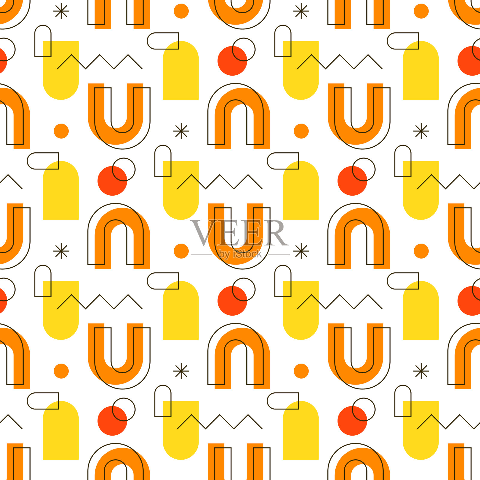 抽象几何无缝图案插画图片素材