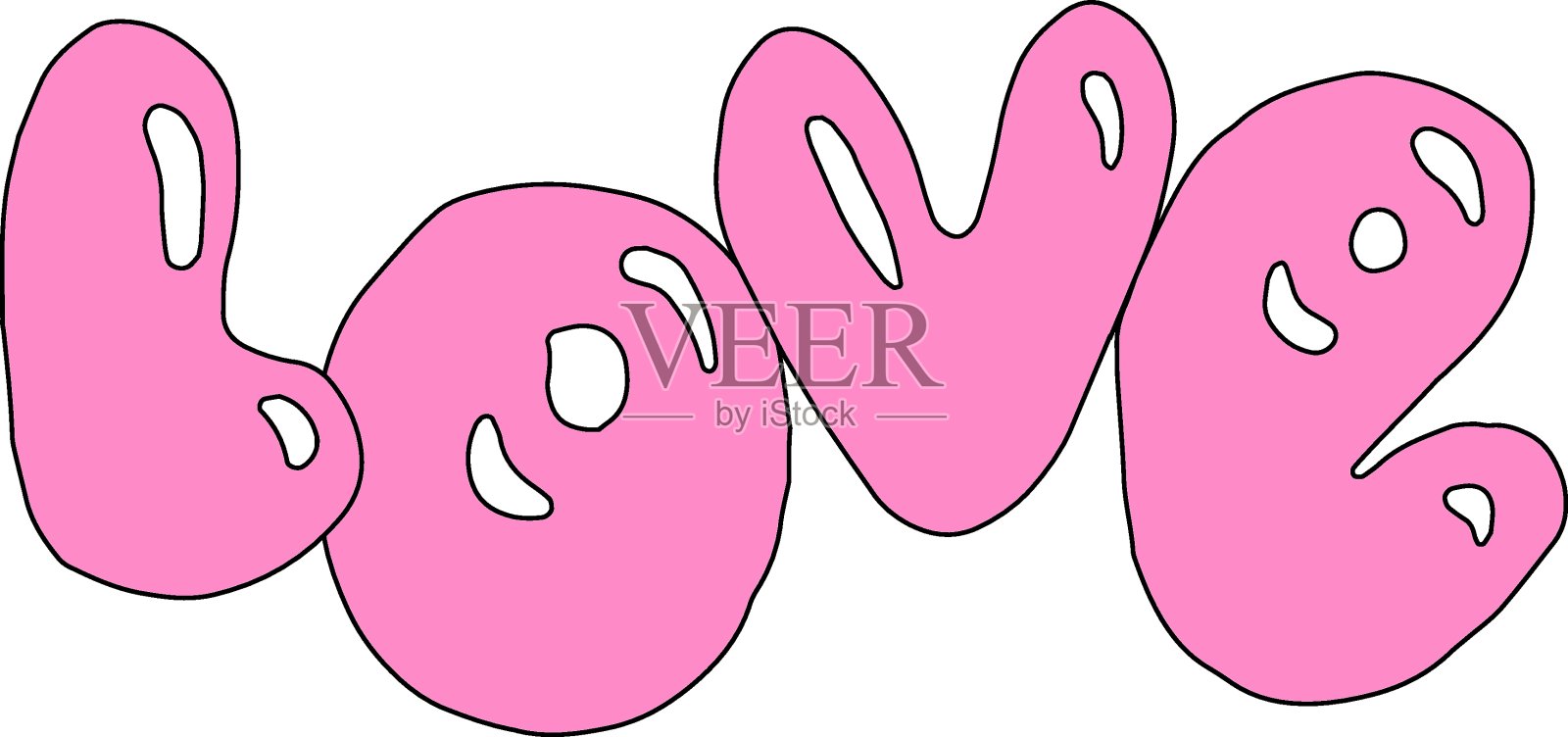 爱。刻字。向量的剪纸艺术。手绘插画图片素材