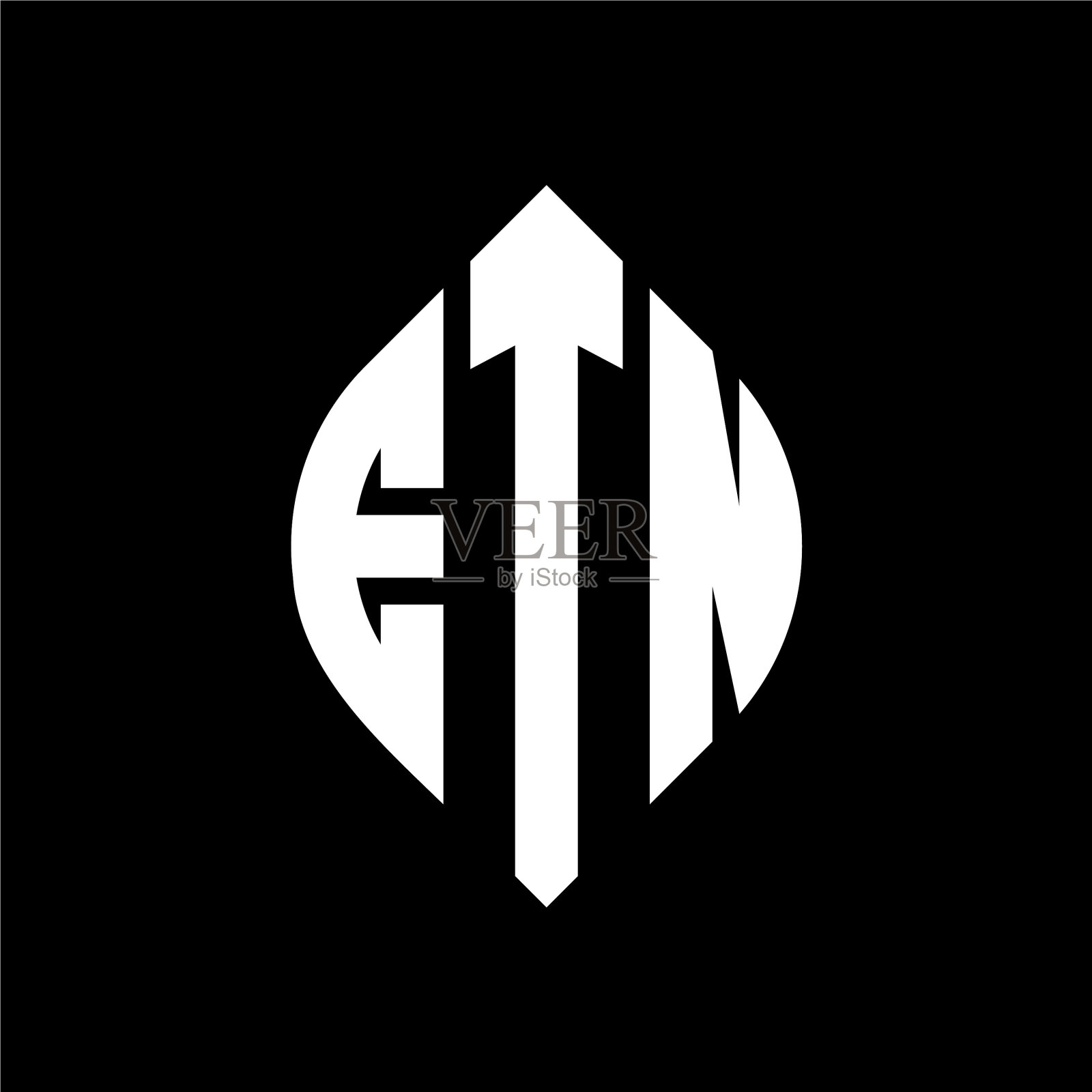 Etn圆字母标志设计与圆和插画图片素材