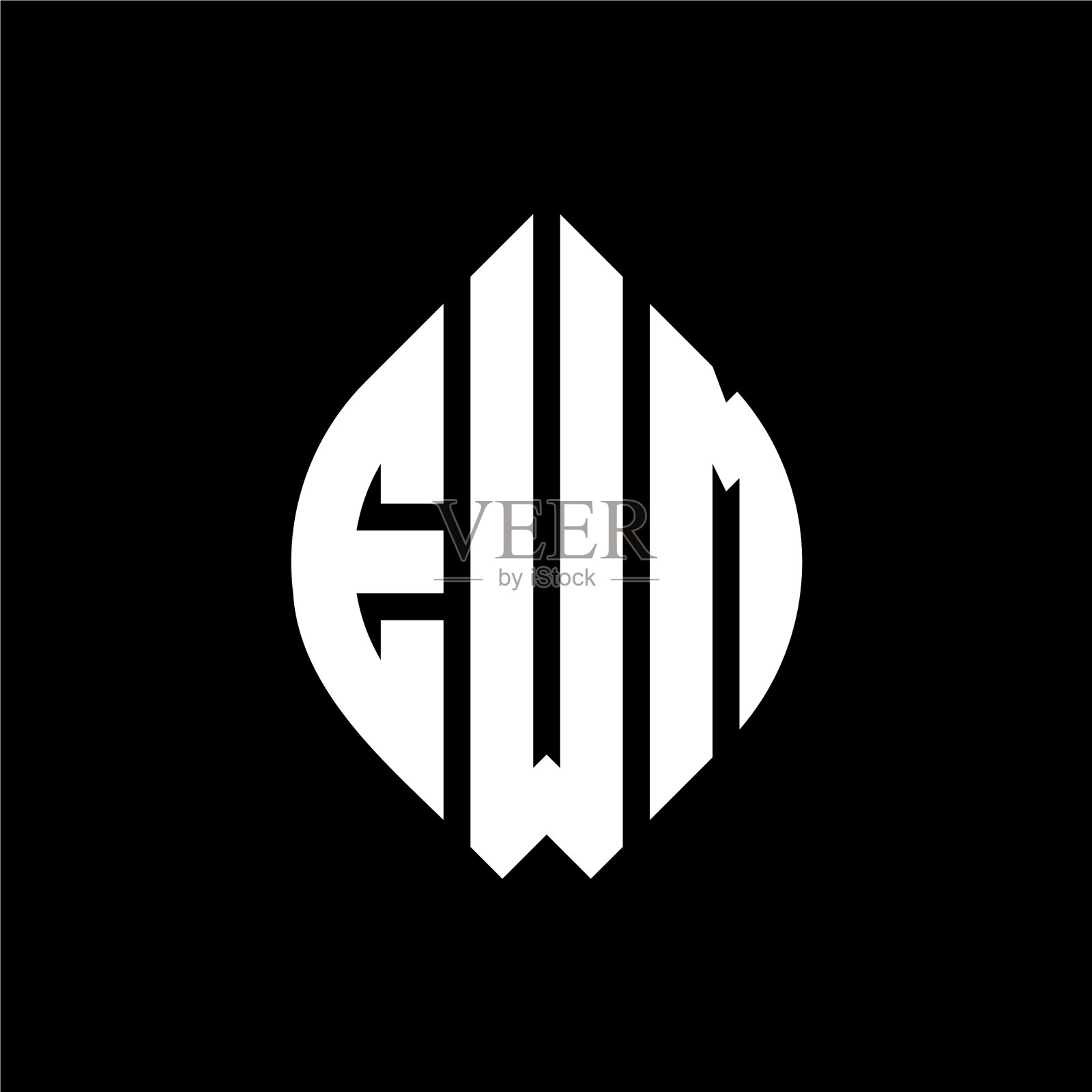 Ewm圆形字母标志设计以圆形和插画图片素材