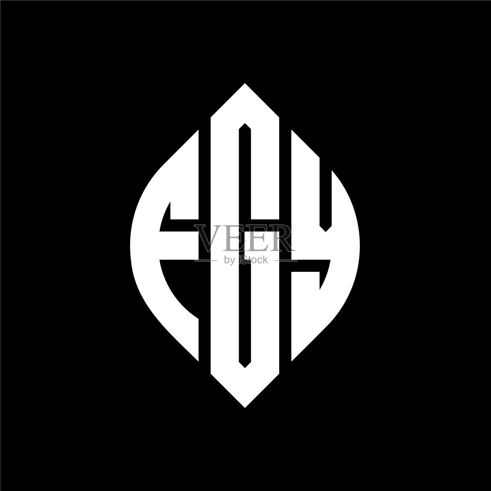 Fgy圆字母标志设计与圆和插画图片素材