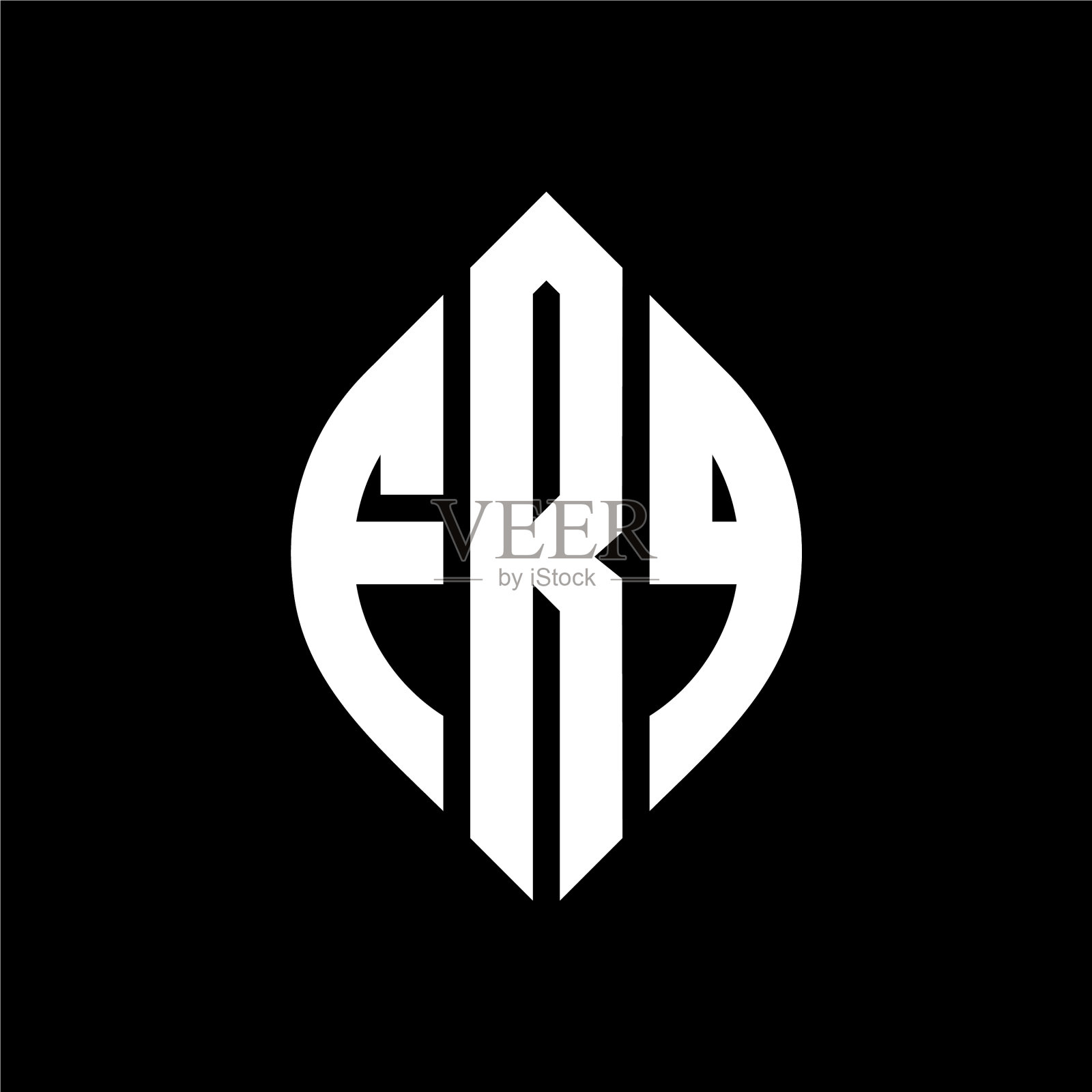 FRQ圆字母标志设计用圆和插画图片素材