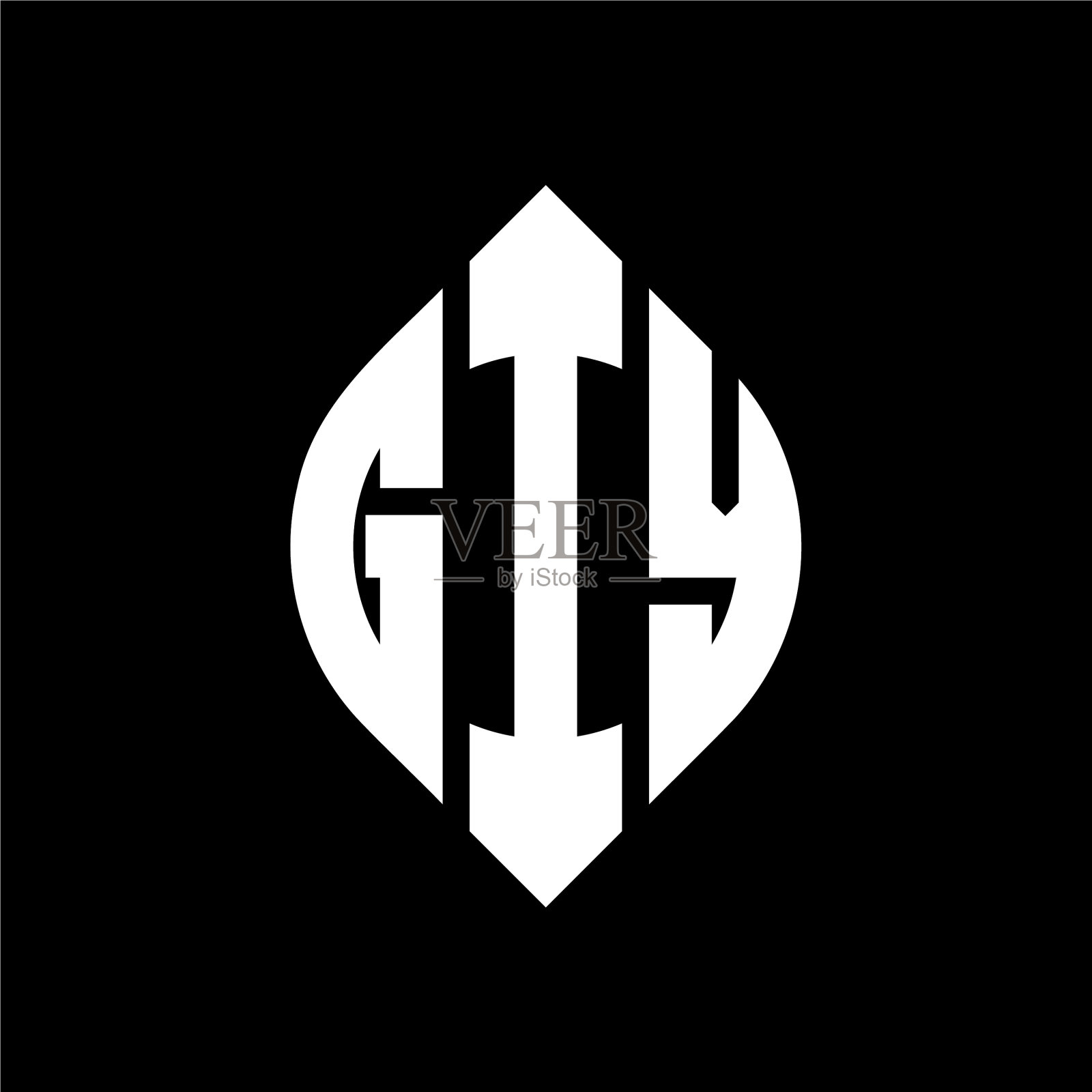 Giy圆形字母标志设计用圆形和插画图片素材