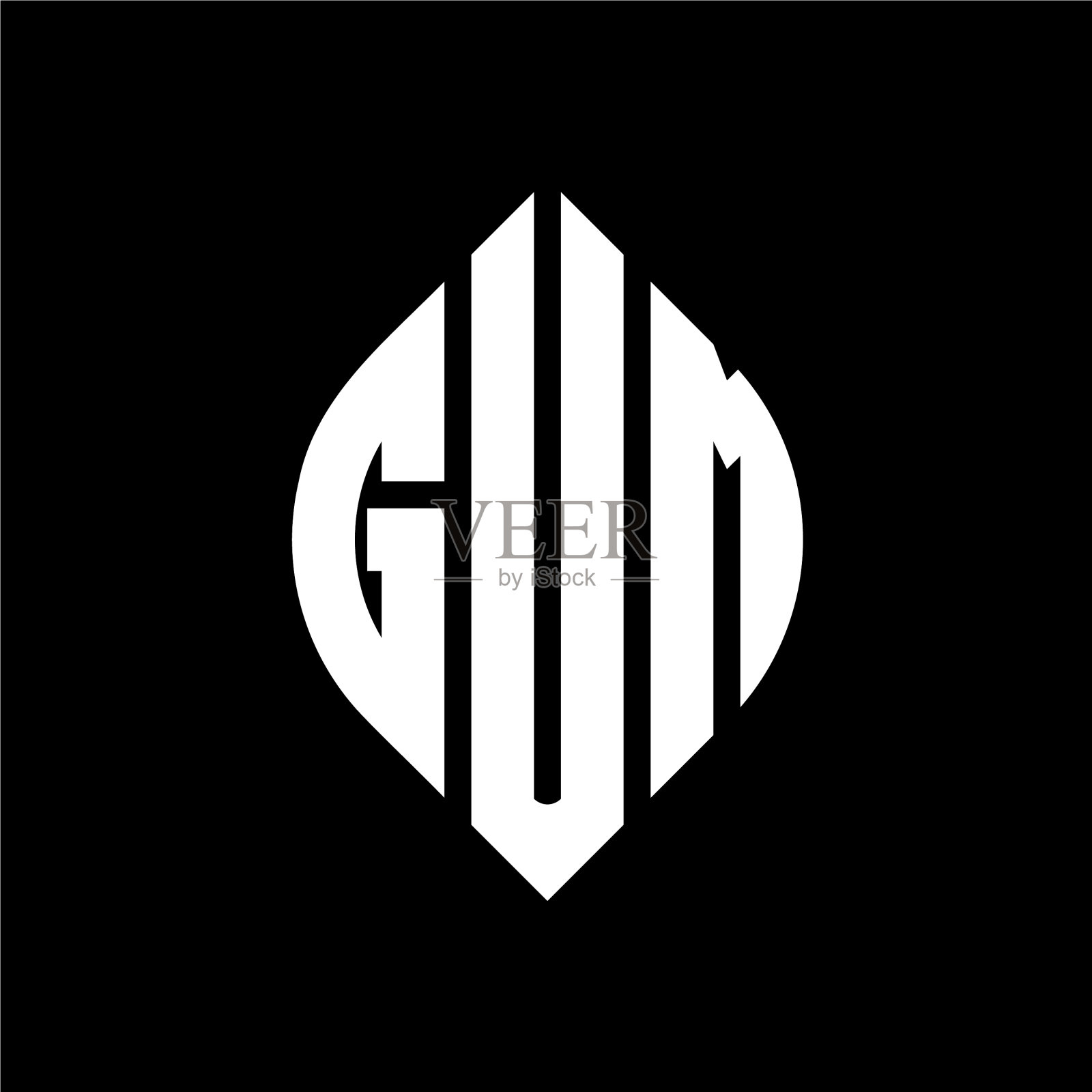 口香糖圆形字母的标志设计与圆形和插画图片素材