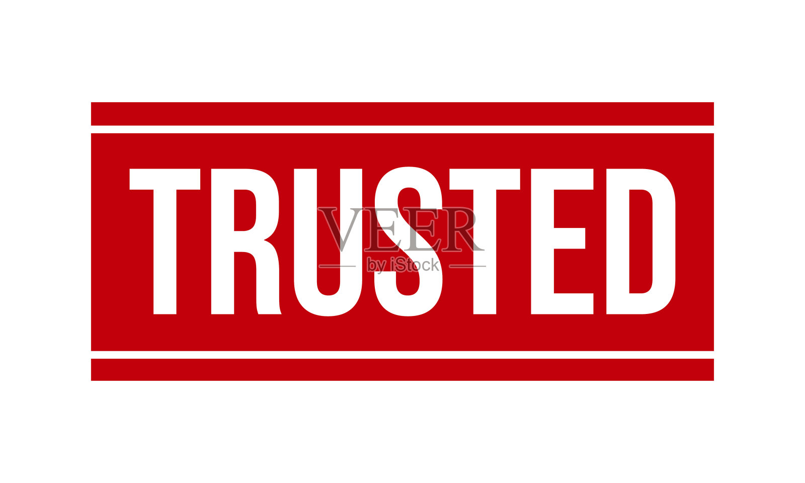 值得信赖的橡皮图章。信任橡胶垃圾邮票印章矢量插图插画图片素材