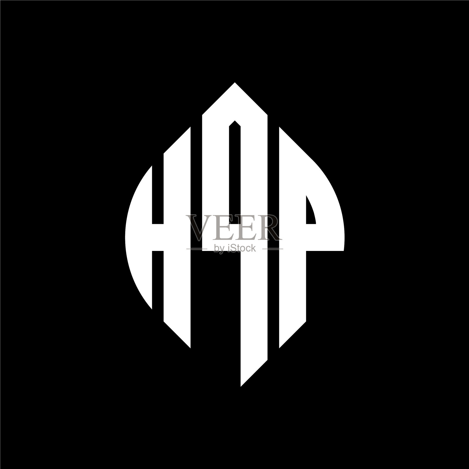 HQP圆形字母标志设计用圆形和插画图片素材