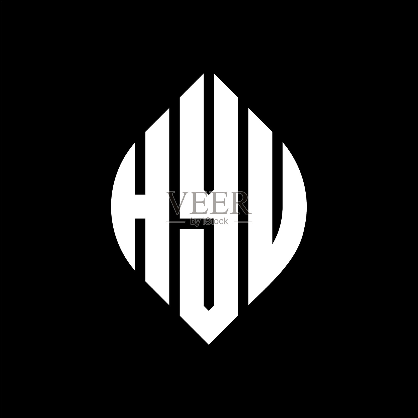 徽标设计用圆形字母和圆形插画图片素材