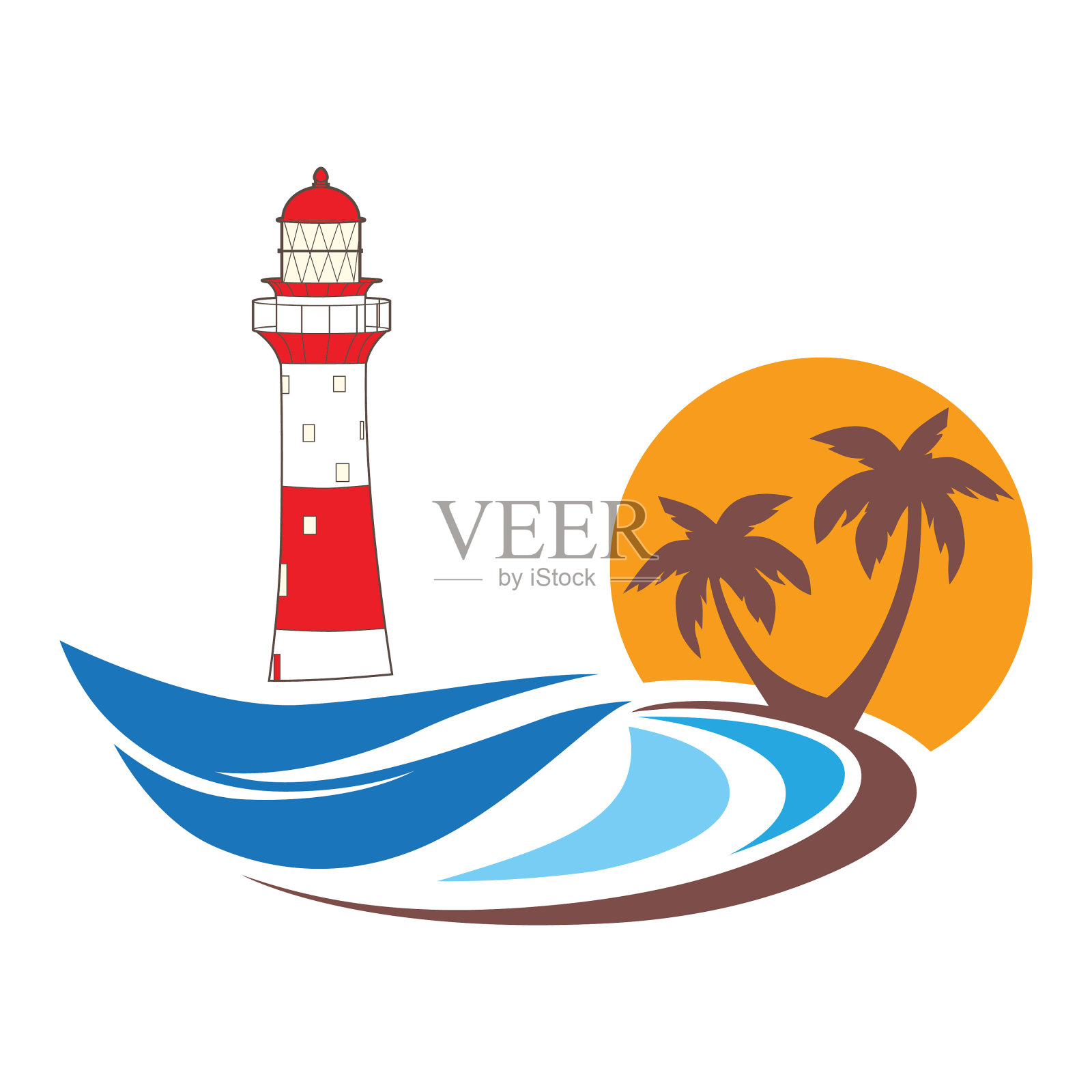 灯塔插画图片素材