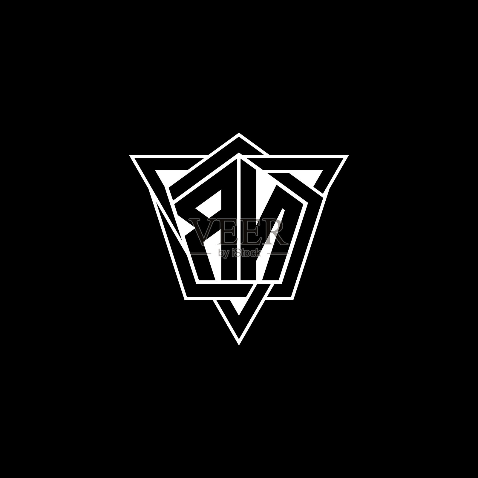 Rn标志字母组合几何现代设计插画图片素材