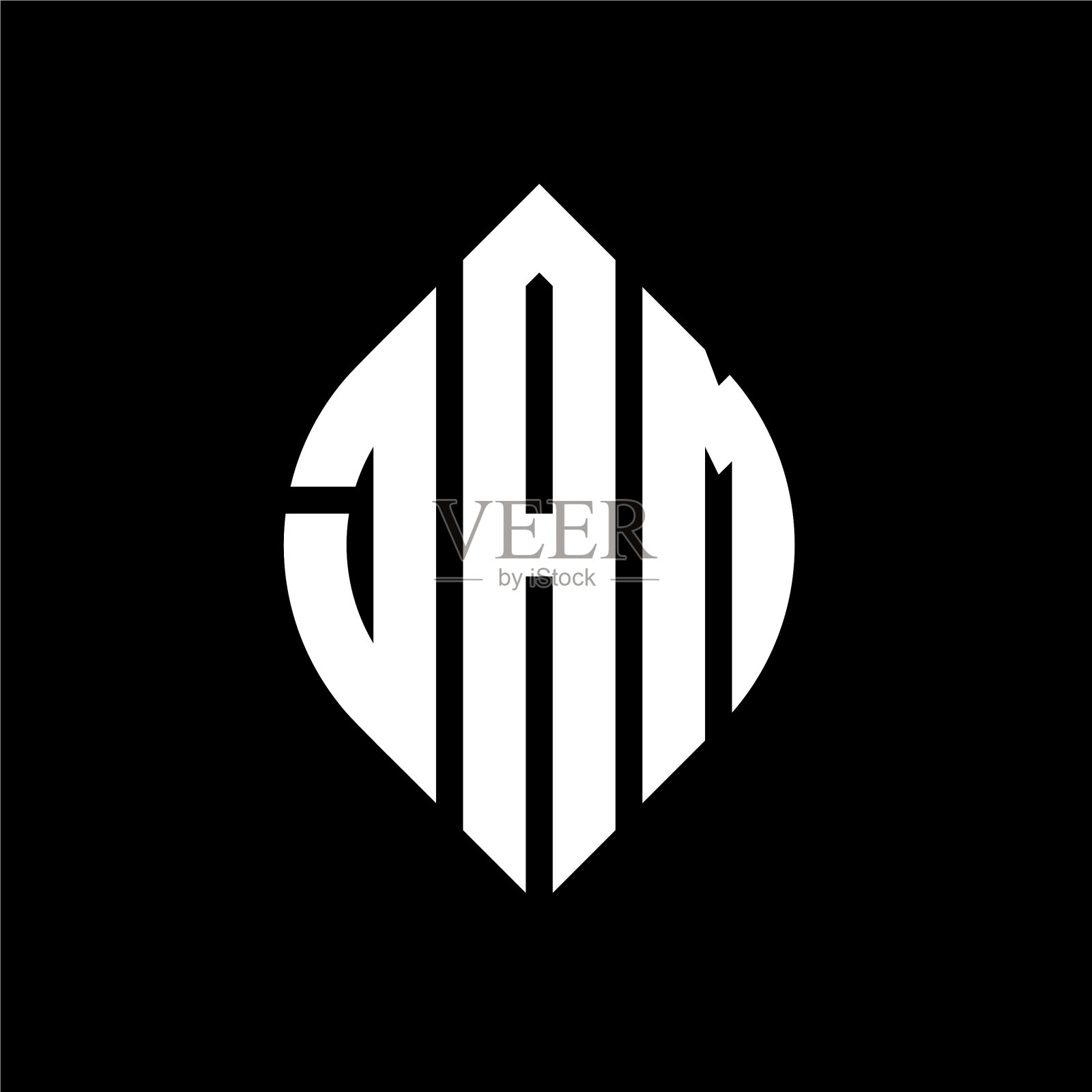 果酱圈字母标志设计用圆形和插画图片素材