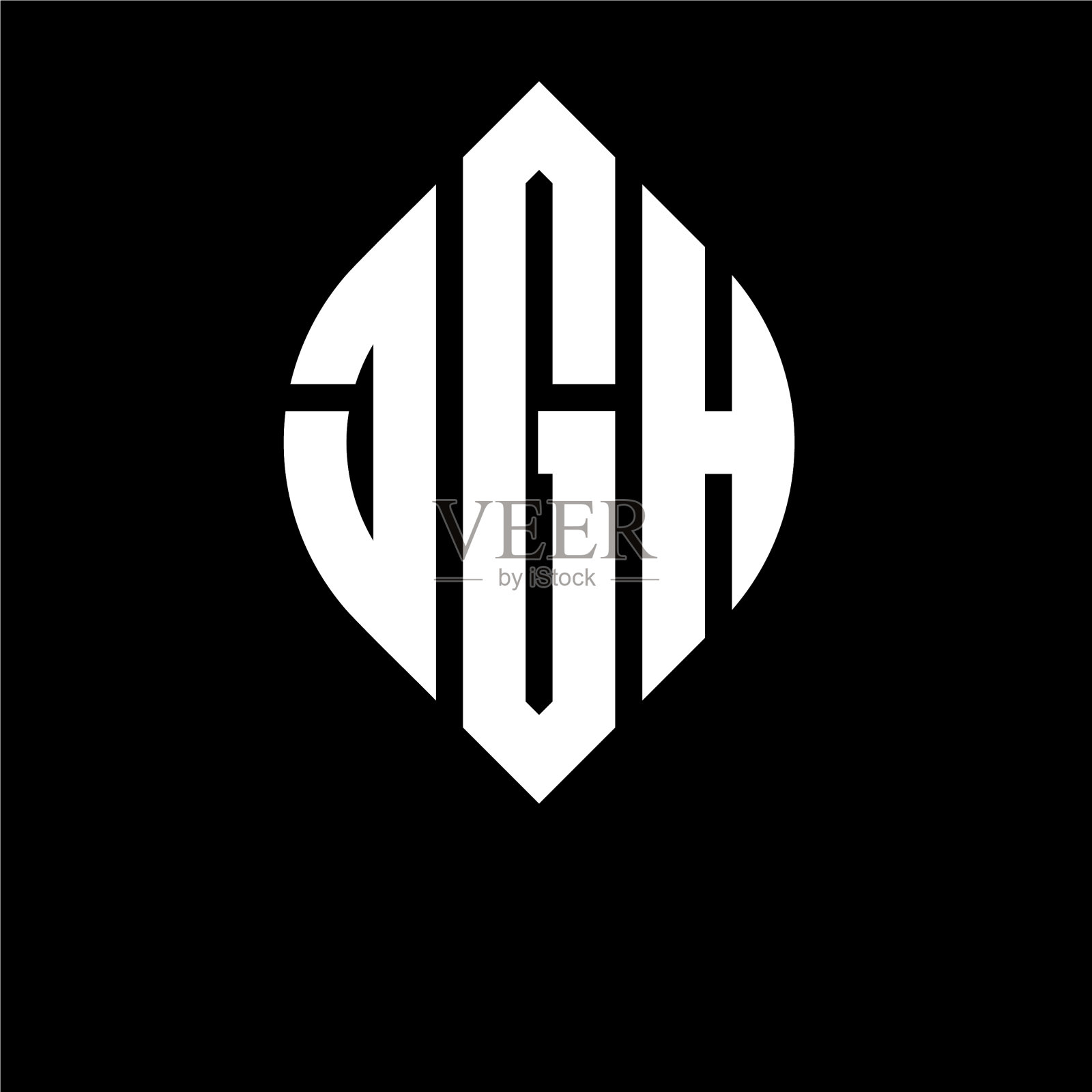 JGH圆形字母标志设计用圆形和插画图片素材