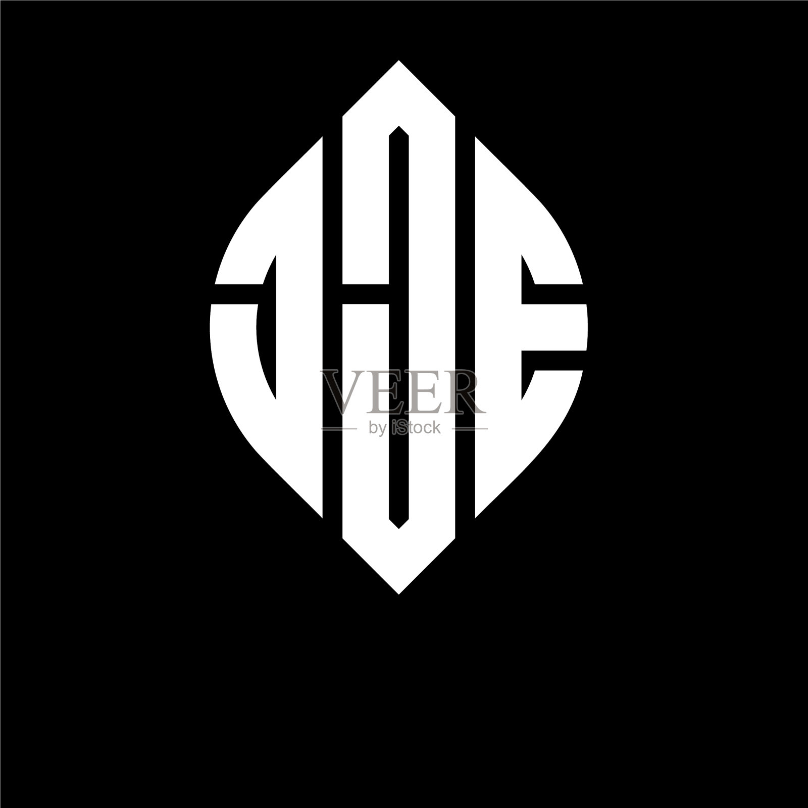 Jje圆形字母标志设计用圆形和插画图片素材