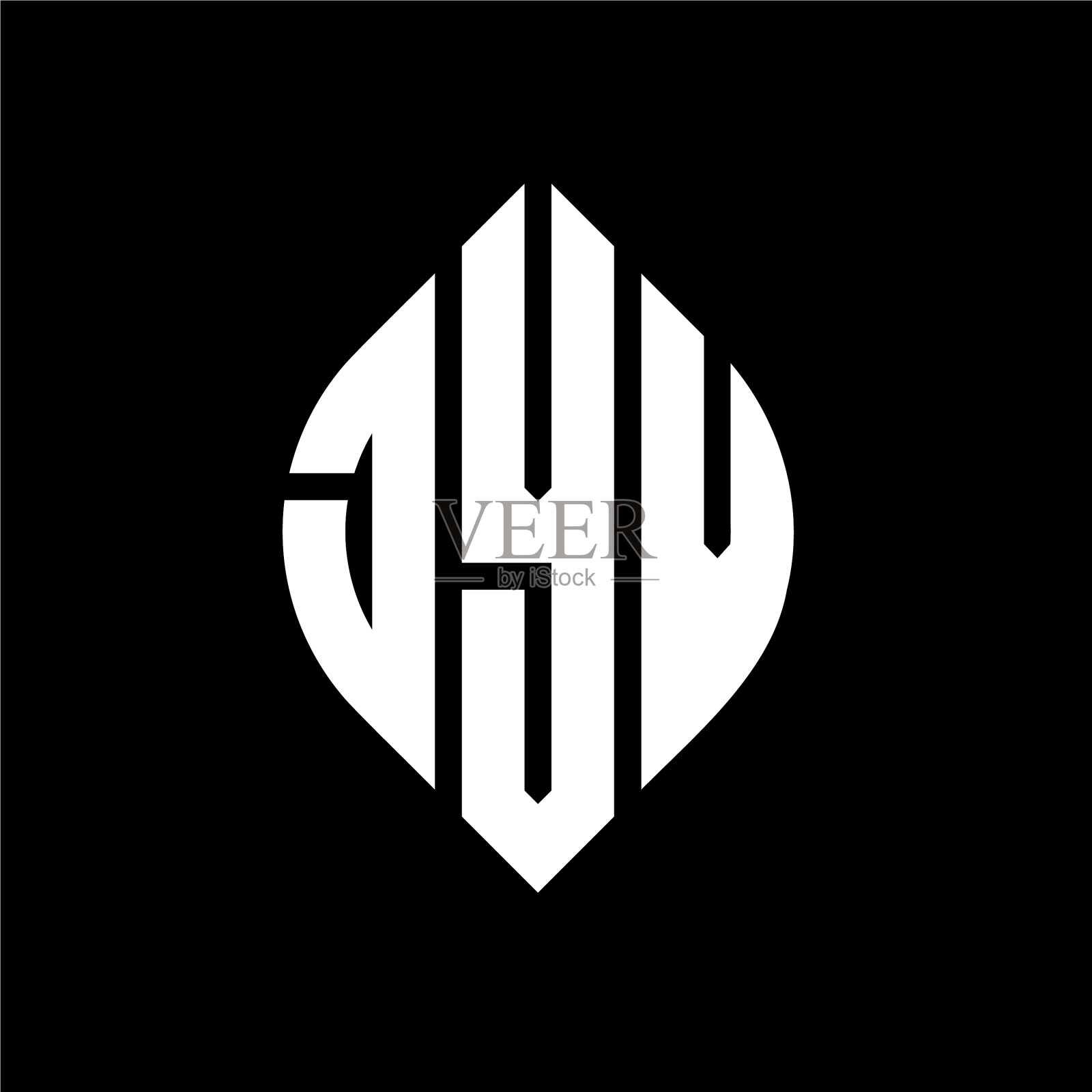 Jyv圆形字母标志设计用圆形和插画图片素材