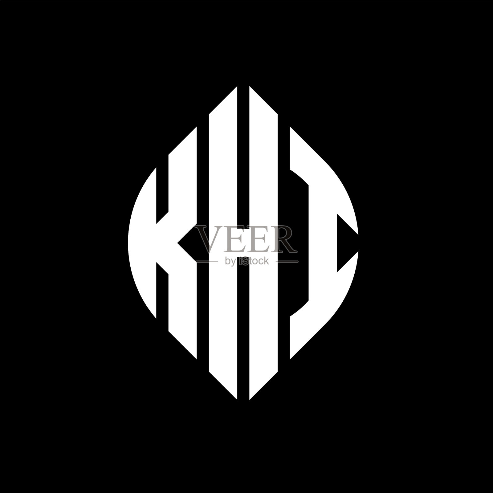 Khi圆字母标志设计用圆和插画图片素材