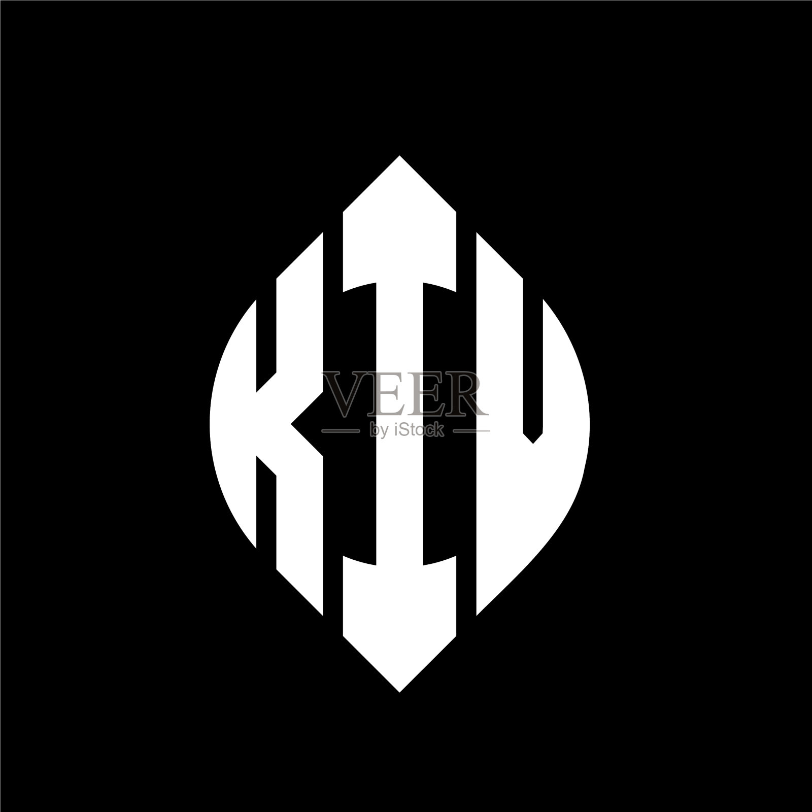 基辅圆形字母的标志设计与圆形和插画图片素材