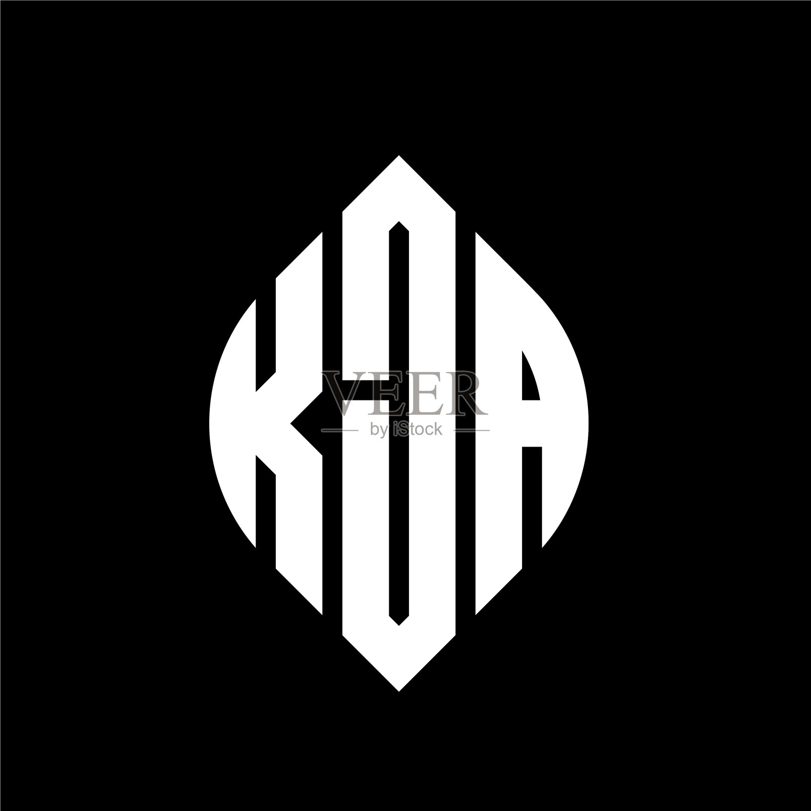 Kja圆形字母标志设计用圆形和插画图片素材