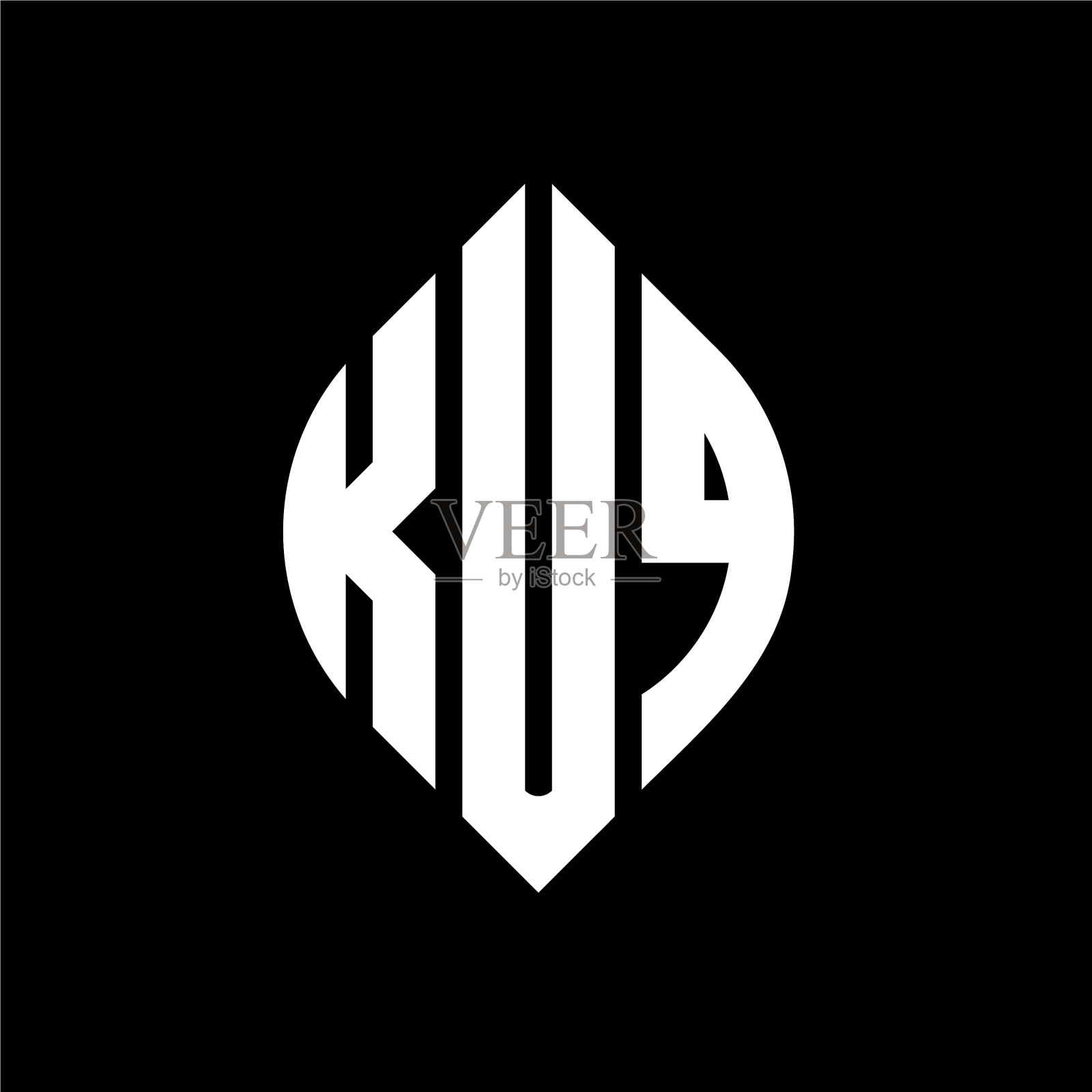 库奇圆形字母标志设计用圆形和插画图片素材