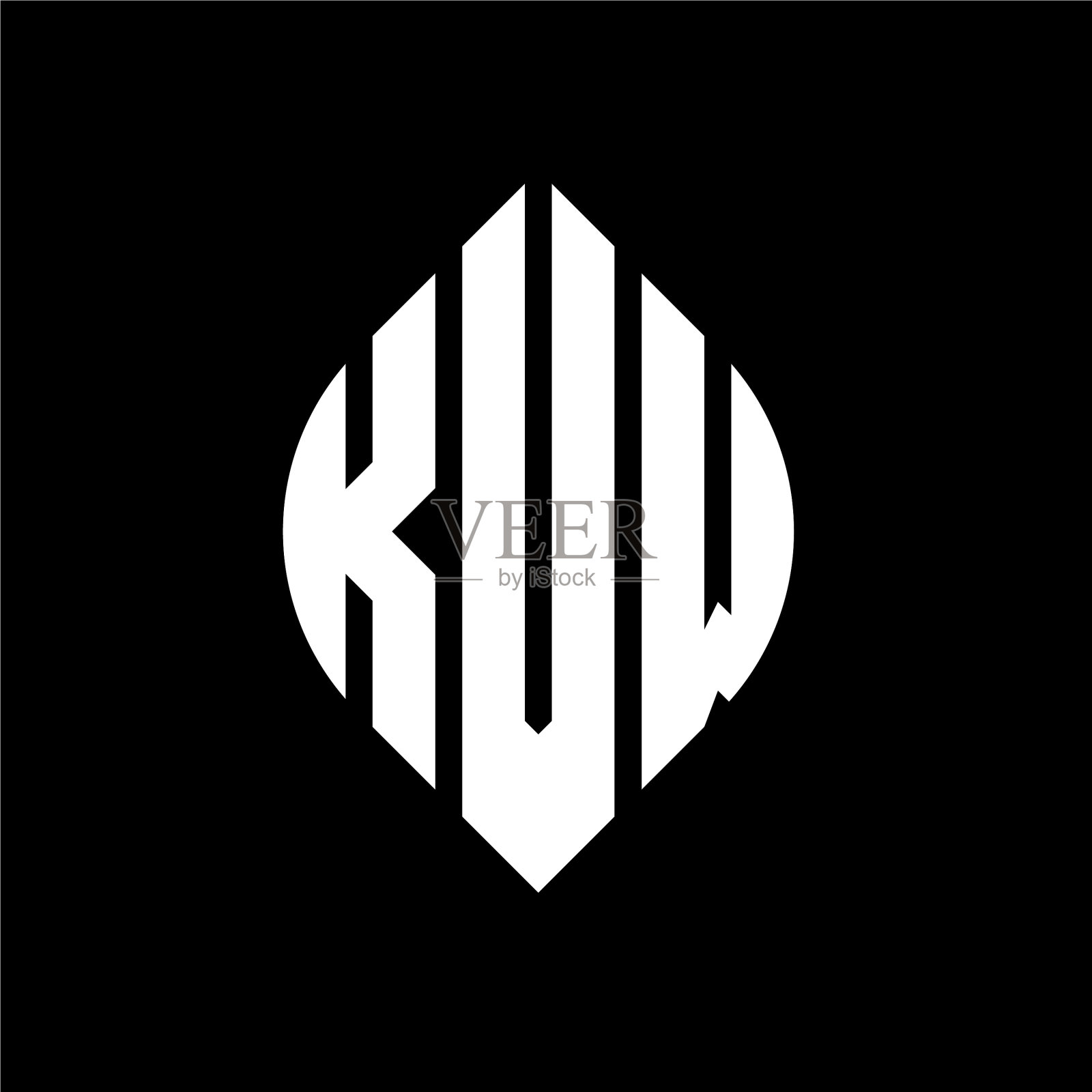 KVW圆形字母标志设计以圆形和插画图片素材