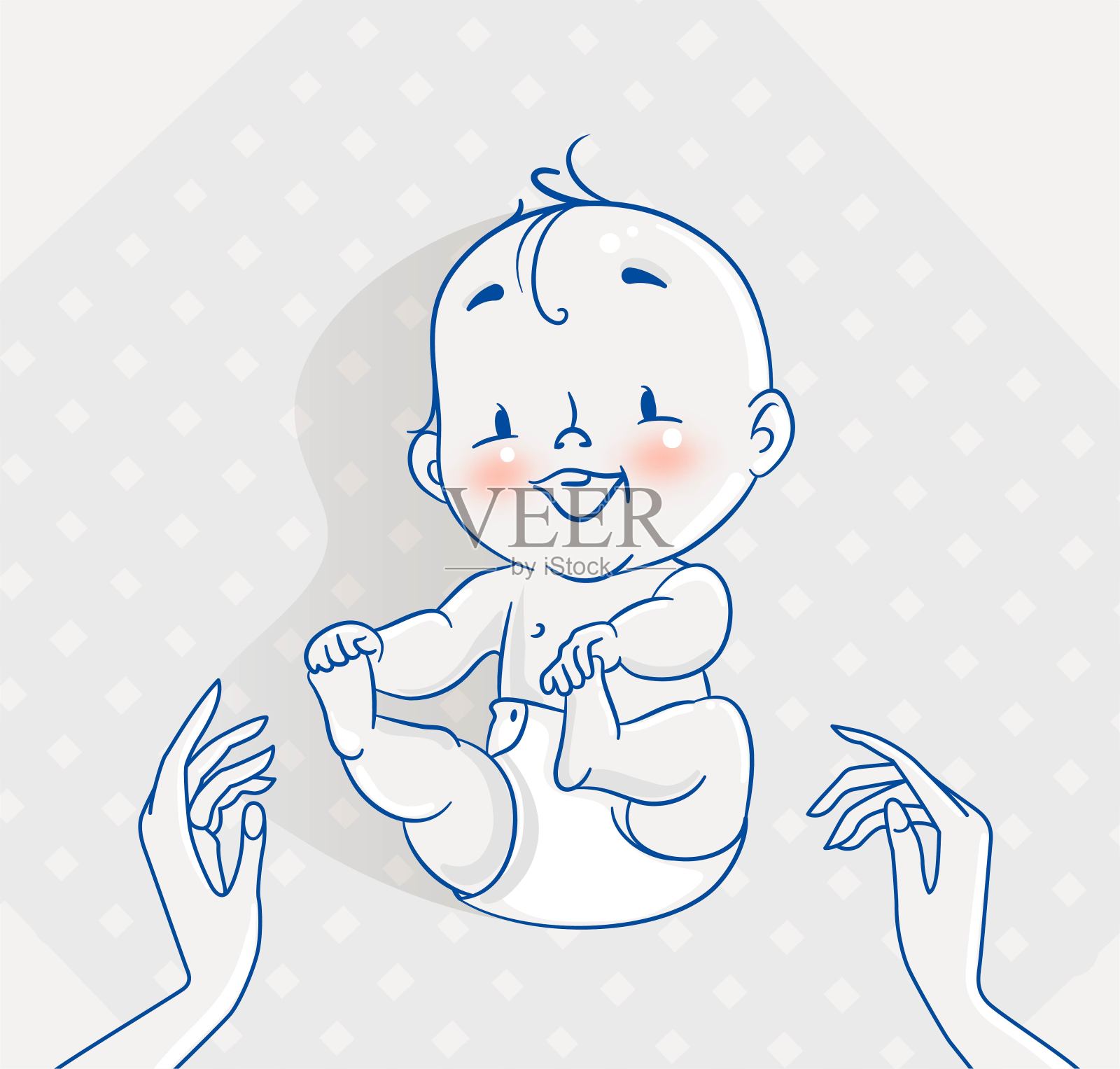 更换尿布矢量图插画图片素材