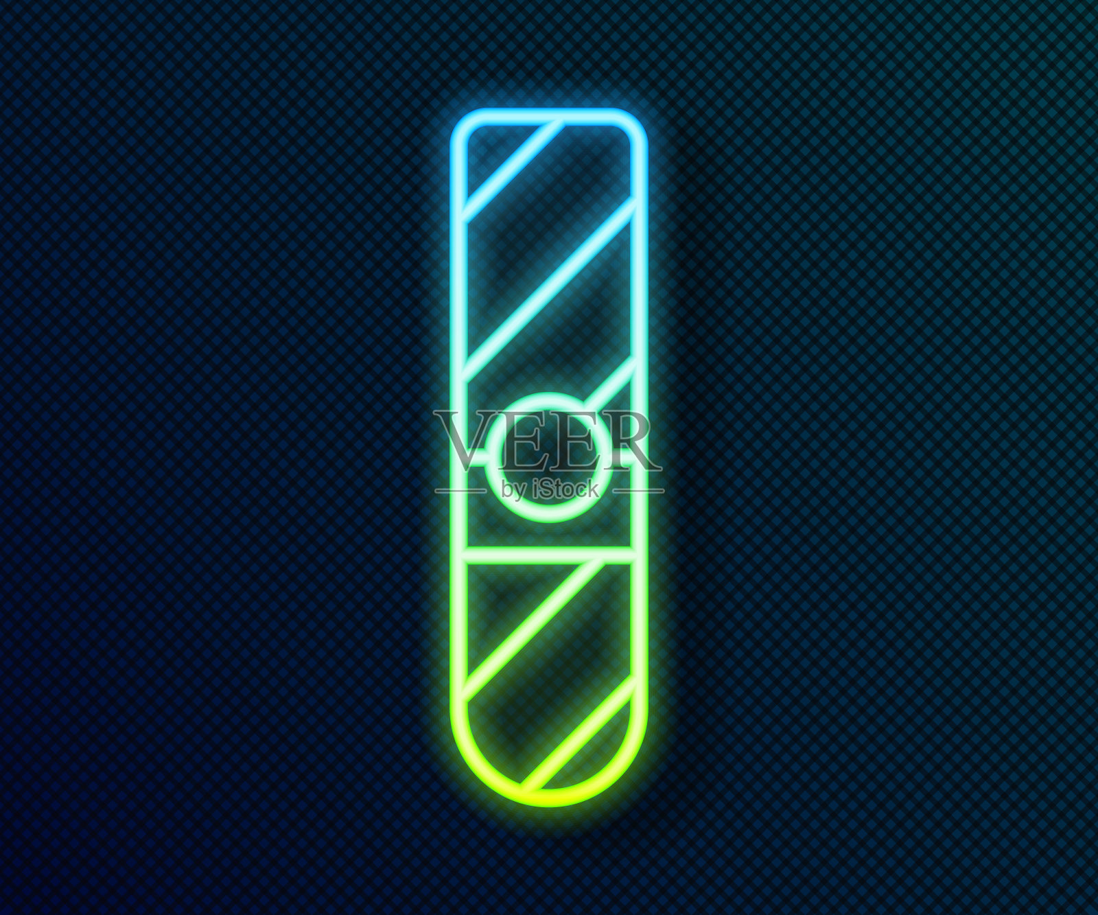 发光的霓虹灯线雪茄图标孤立在黑色的背景。向量插画图片素材