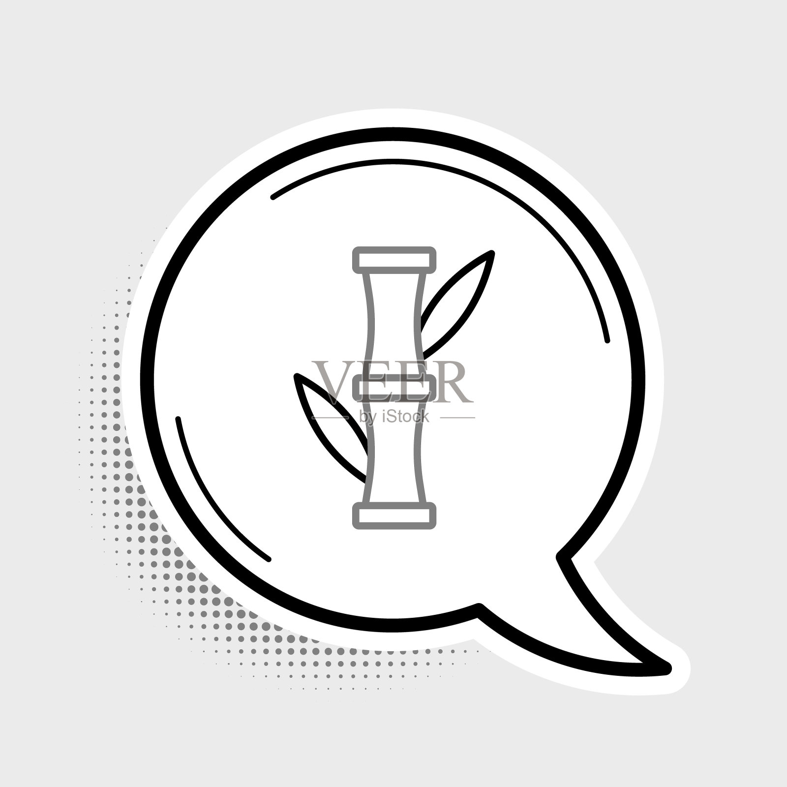 线竹图标孤立在灰色背景。色彩斑斓的轮廓的概念。向量图标素材