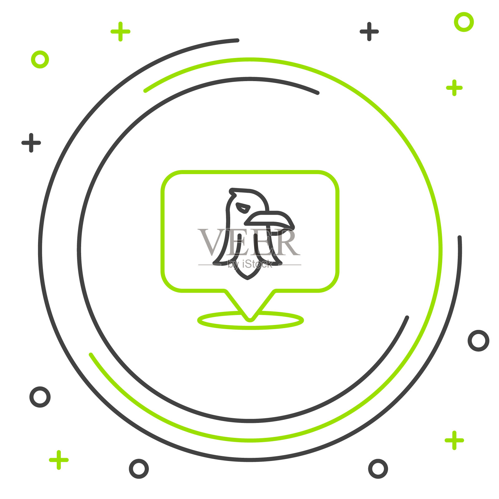 线鹰图标孤立在白色背景。美国总统的象征。色彩斑斓的轮廓的概念。向量插画图片素材