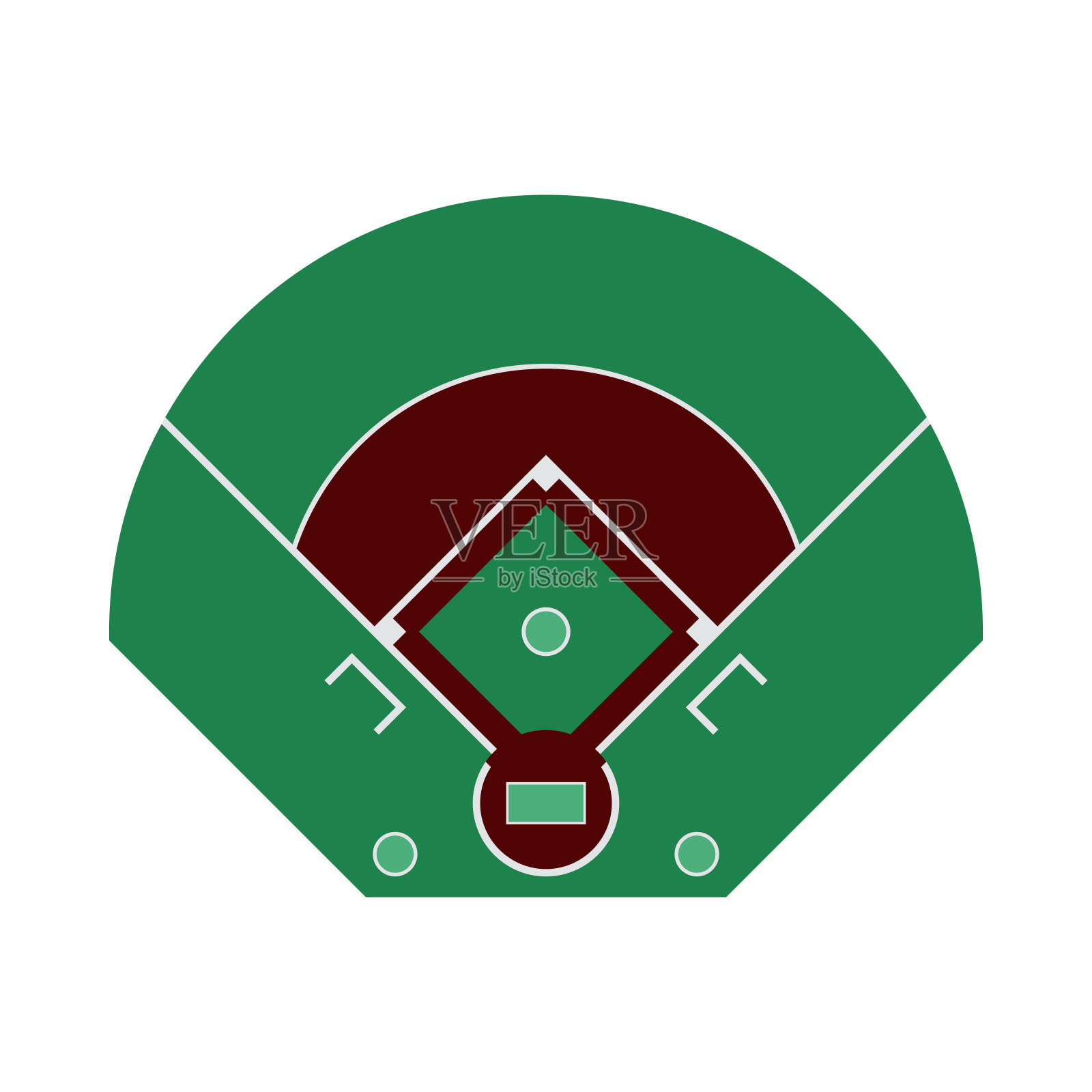 棒球场鸟瞰图标插画图片素材