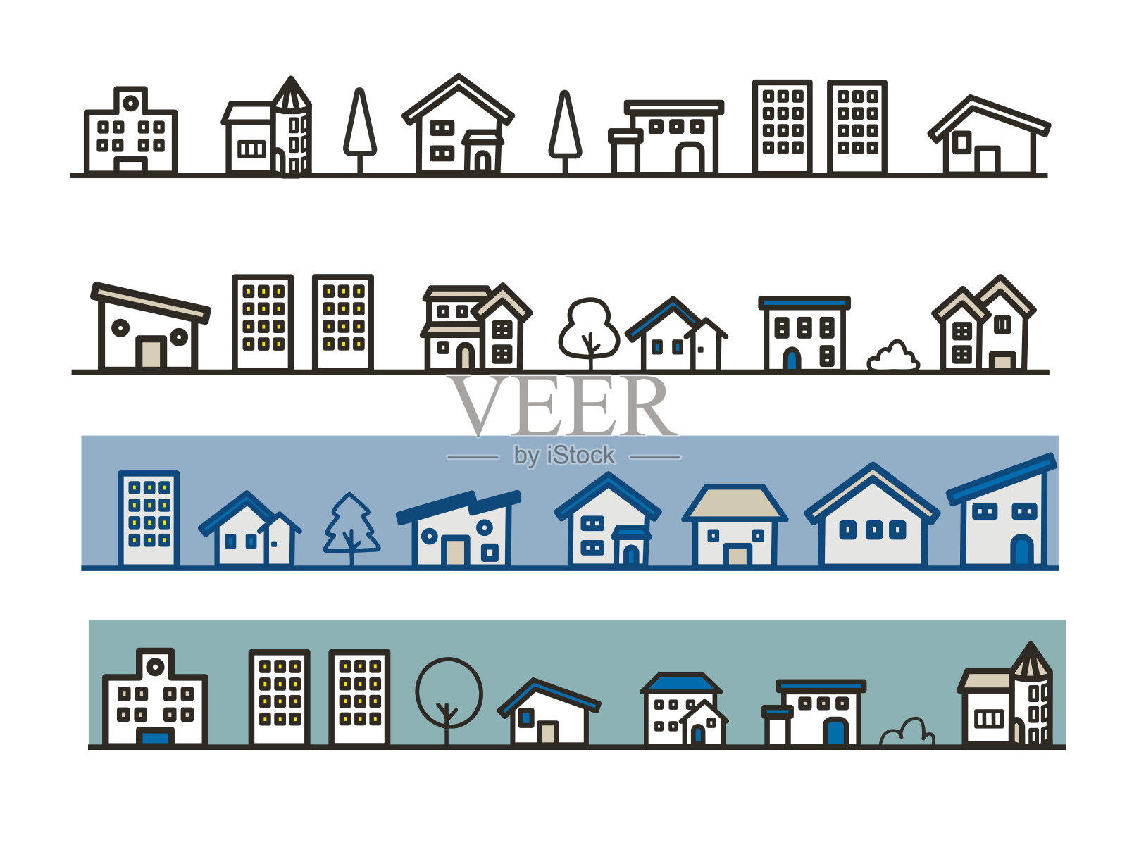 简单的城市插画图片素材