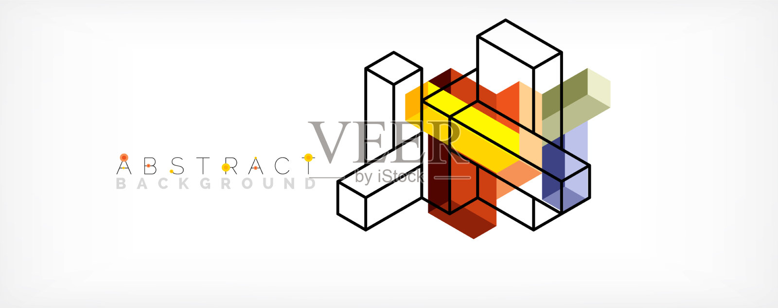 抽象背景三维立方体立方体元素和插画图片素材