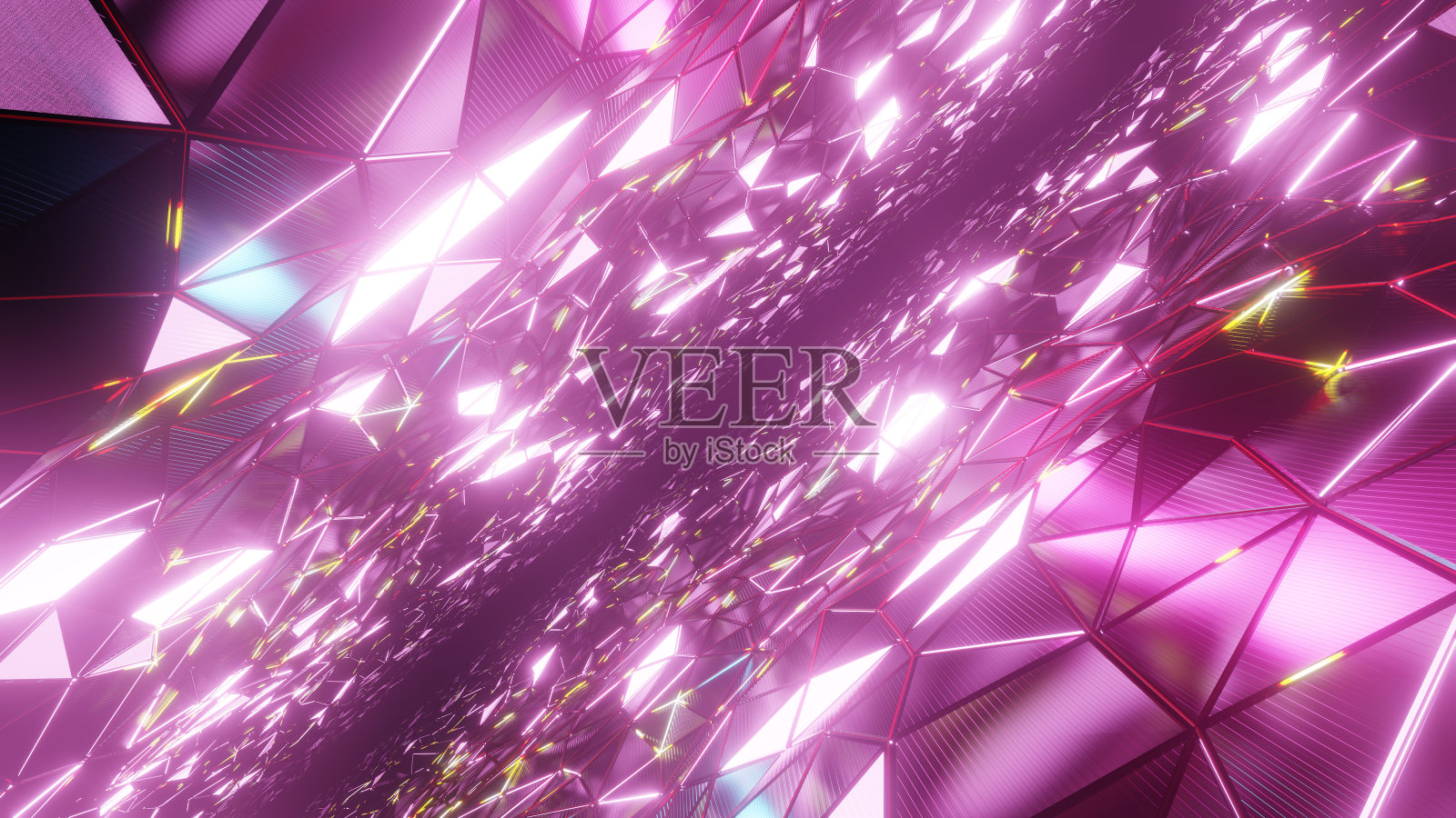 三角形霓虹灯照片摄影图片