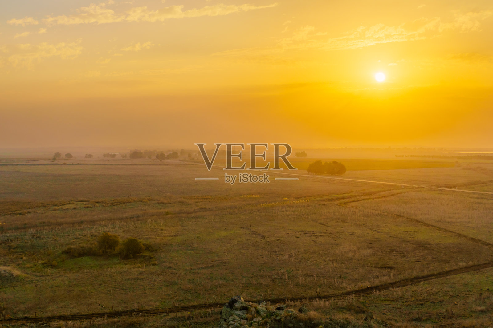 戈兰高地的日落景观照片摄影图片