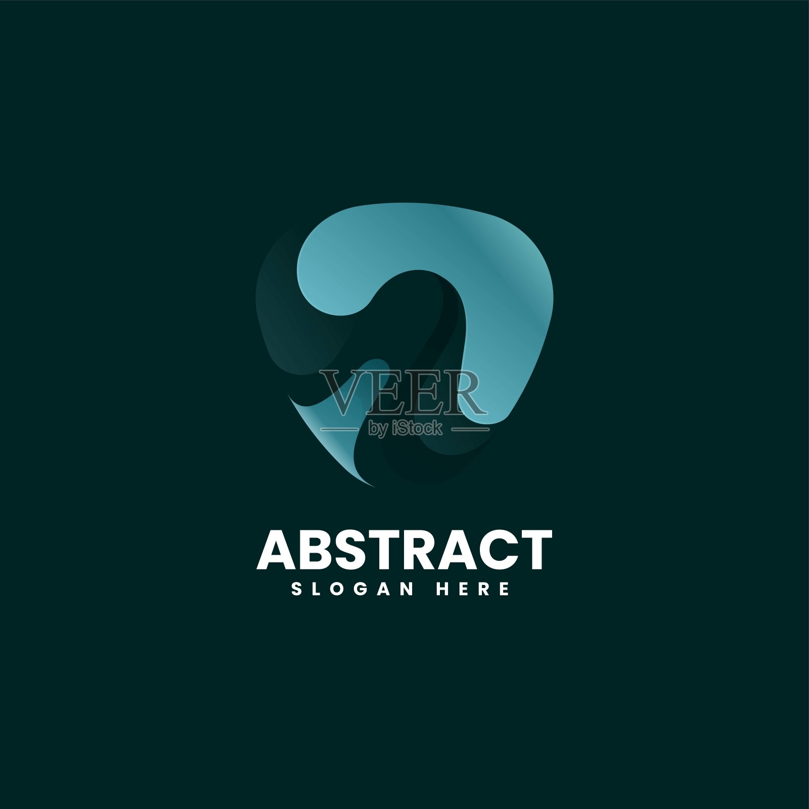 矢量标志插图抽象梯度彩色风格。插画图片素材